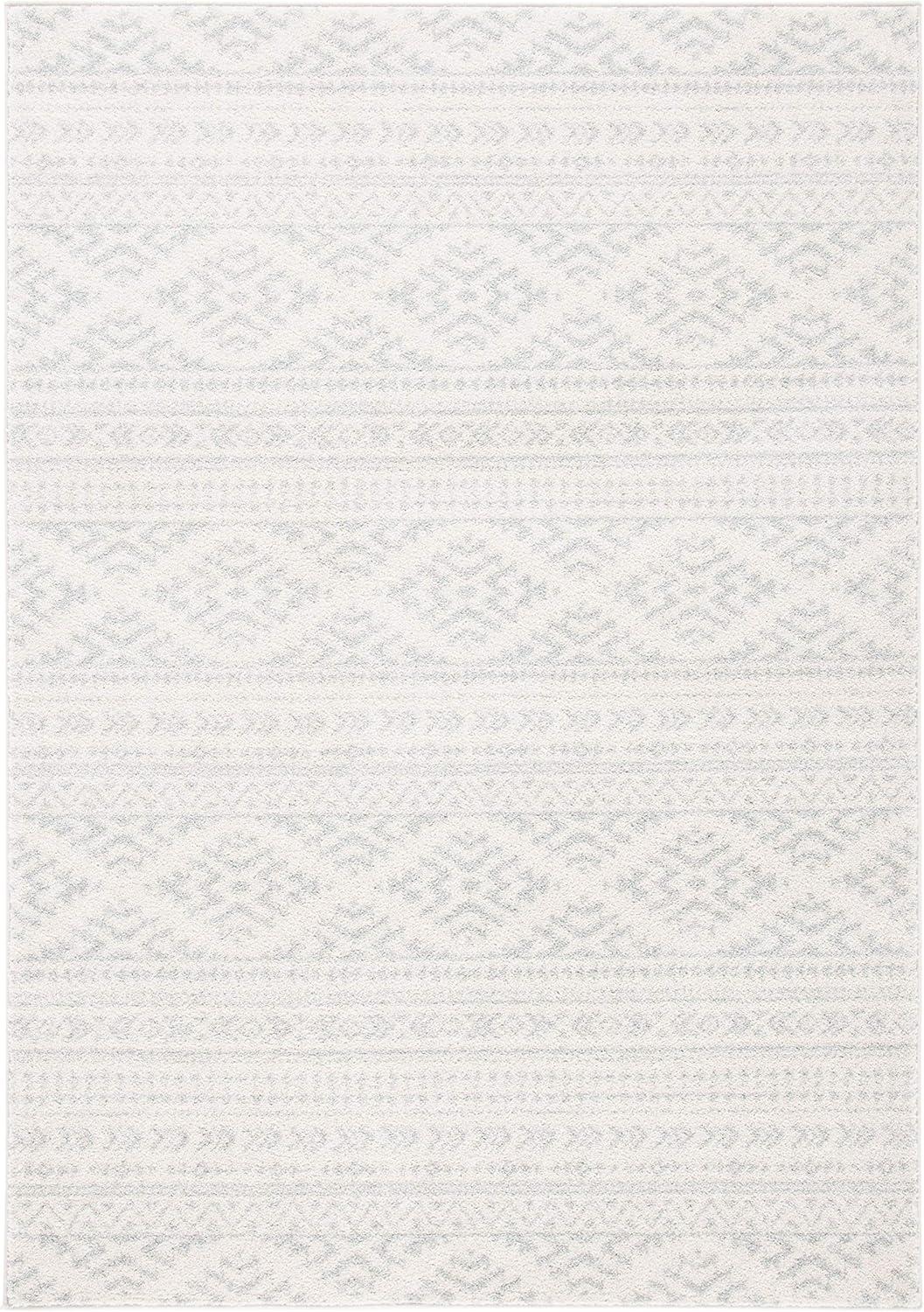 image:imageSAFAVIEH Area Rug 8x10 Tulum Collection Large Ivory amp Navy Moroccan Boho Tribal Design NonShedding amp Easy to Clean Ideal for Living Room Bedroom Dining Space TUL272DIvoryLight Grey