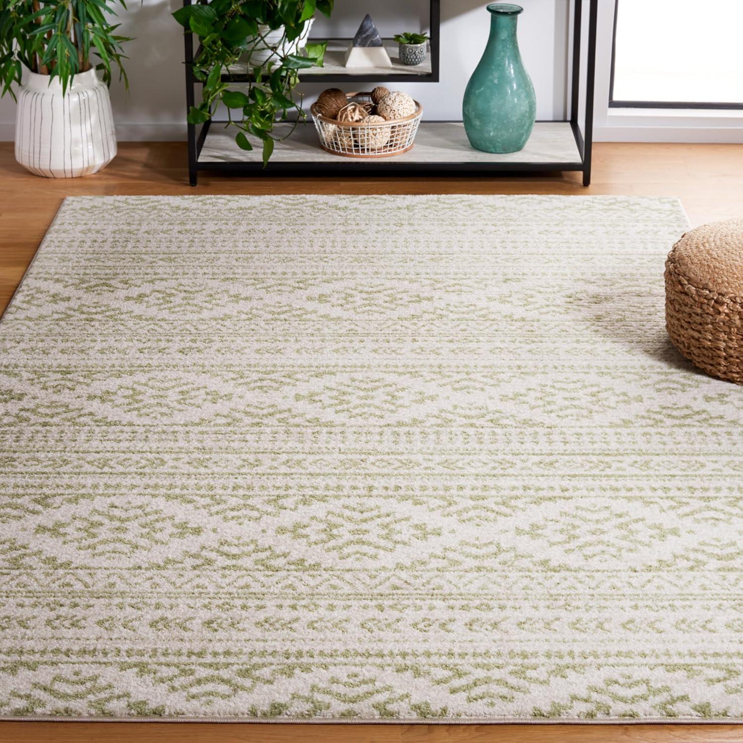 image:imageSAFAVIEH Area Rug 8x10 Tulum Collection Large Ivory amp Navy Moroccan Boho Tribal Design NonShedding amp Easy to Clean Ideal for Living Room Bedroom Dining Space TUL272DIvorySage