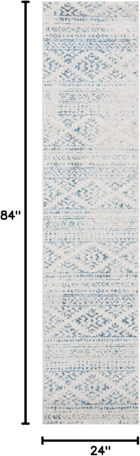 image:imageSAFAVIEH Area Rug 8x10 Tulum Collection Large Ivory amp Navy Moroccan Boho Tribal Design NonShedding amp Easy to Clean Ideal for Living Room Bedroom Dining Space TUL272DIvoryTurquoise