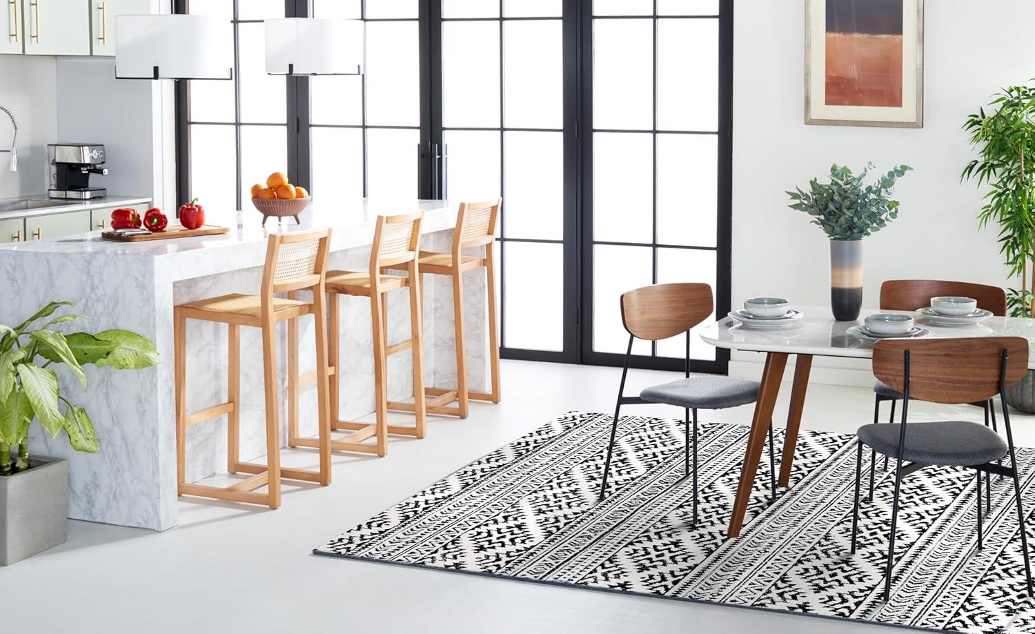 image:imageSAFAVIEH Area Rug 8x10 Tulum Collection Large Ivory amp Navy Moroccan Boho Tribal Design NonShedding amp Easy to Clean Ideal for Living Room Bedroom Dining Space TUL272DIvoryBlack