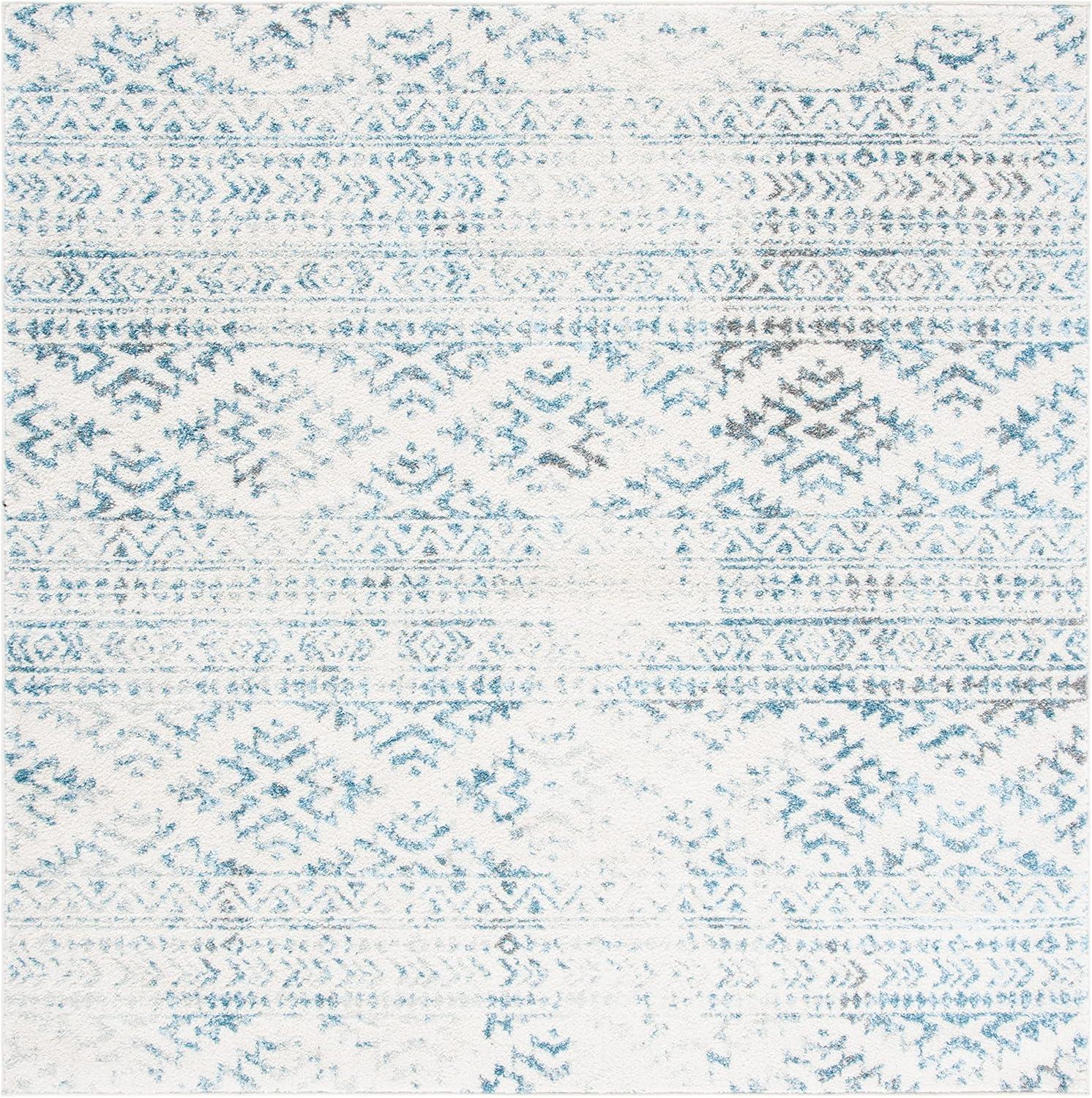 image:imageSAFAVIEH Area Rug 8x10 Tulum Collection Large Ivory amp Navy Moroccan Boho Tribal Design NonShedding amp Easy to Clean Ideal for Living Room Bedroom Dining Space TUL272DIvoryTurquoise