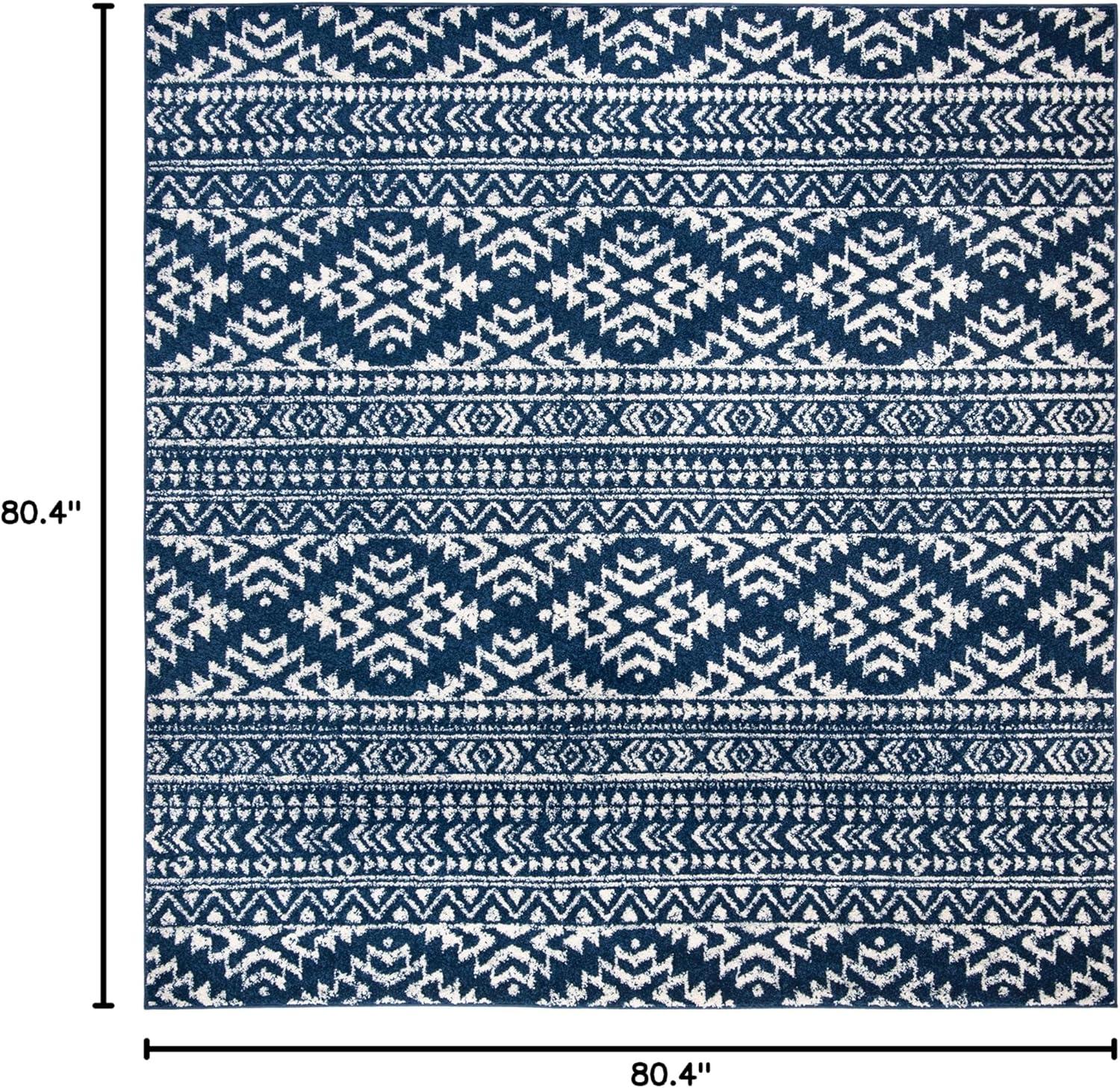 image:imageSAFAVIEH Area Rug 8x10 Tulum Collection Large Ivory amp Navy Moroccan Boho Tribal Design NonShedding amp Easy to Clean Ideal for Living Room Bedroom Dining Space TUL272DNavyIvory