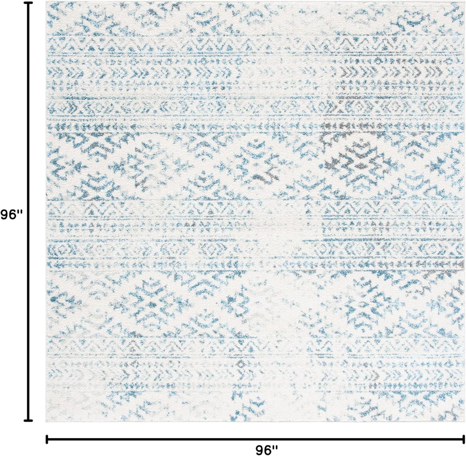 image:imageSAFAVIEH Area Rug 8x10 Tulum Collection Large Ivory amp Navy Moroccan Boho Tribal Design NonShedding amp Easy to Clean Ideal for Living Room Bedroom Dining Space TUL272DIvoryTurquoise