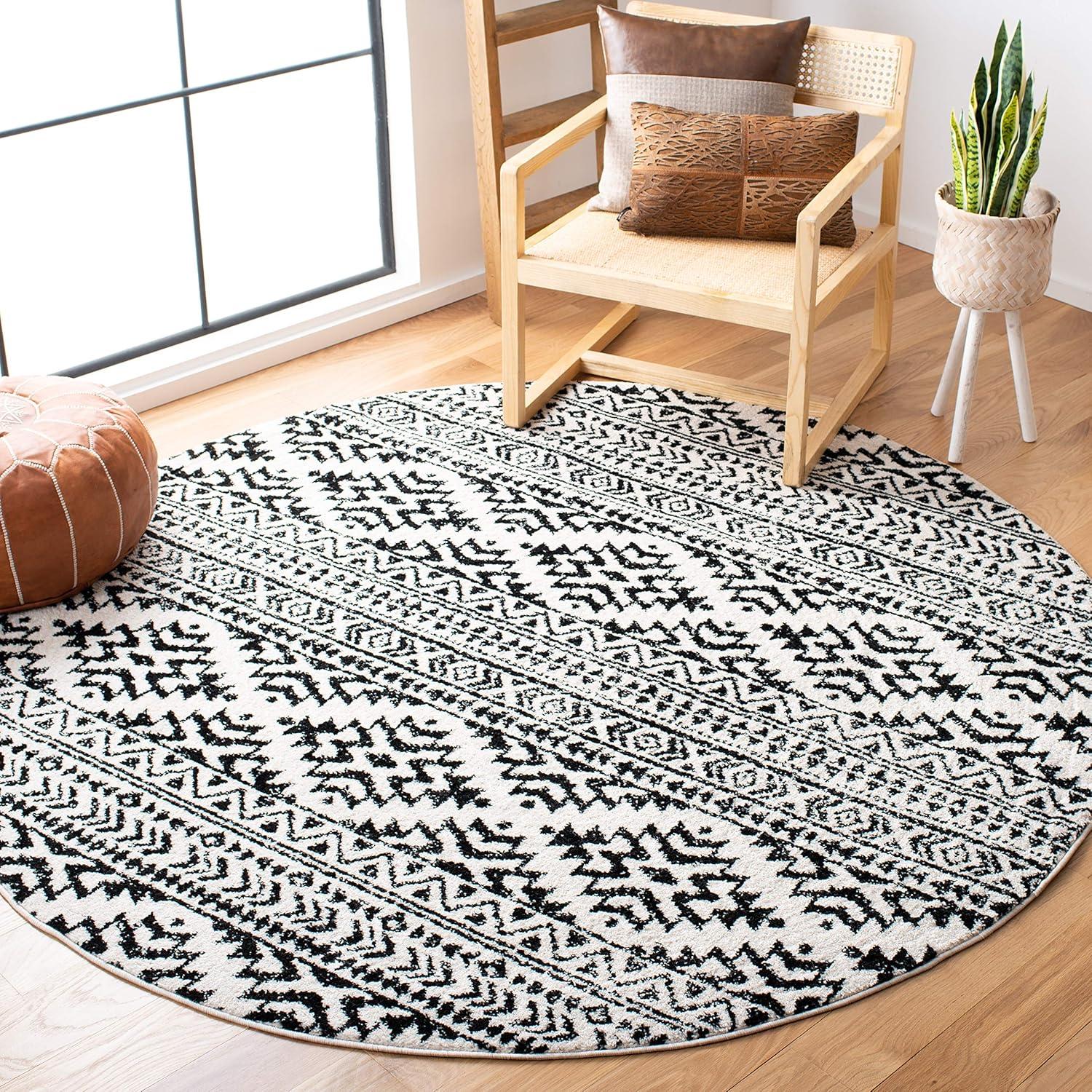 image:imageSAFAVIEH Area Rug 8x10 Tulum Collection Large Ivory amp Navy Moroccan Boho Tribal Design NonShedding amp Easy to Clean Ideal for Living Room Bedroom Dining Space TUL272DIvoryBlack