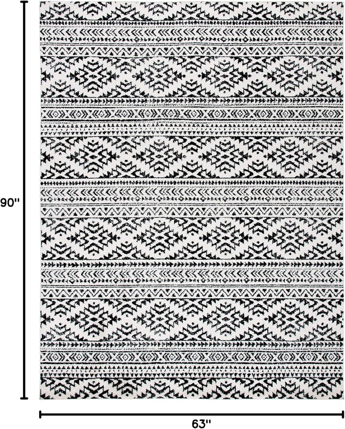 image:imageSAFAVIEH Area Rug 8x10 Tulum Collection Large Ivory amp Navy Moroccan Boho Tribal Design NonShedding amp Easy to Clean Ideal for Living Room Bedroom Dining Space TUL272DIvoryBlack