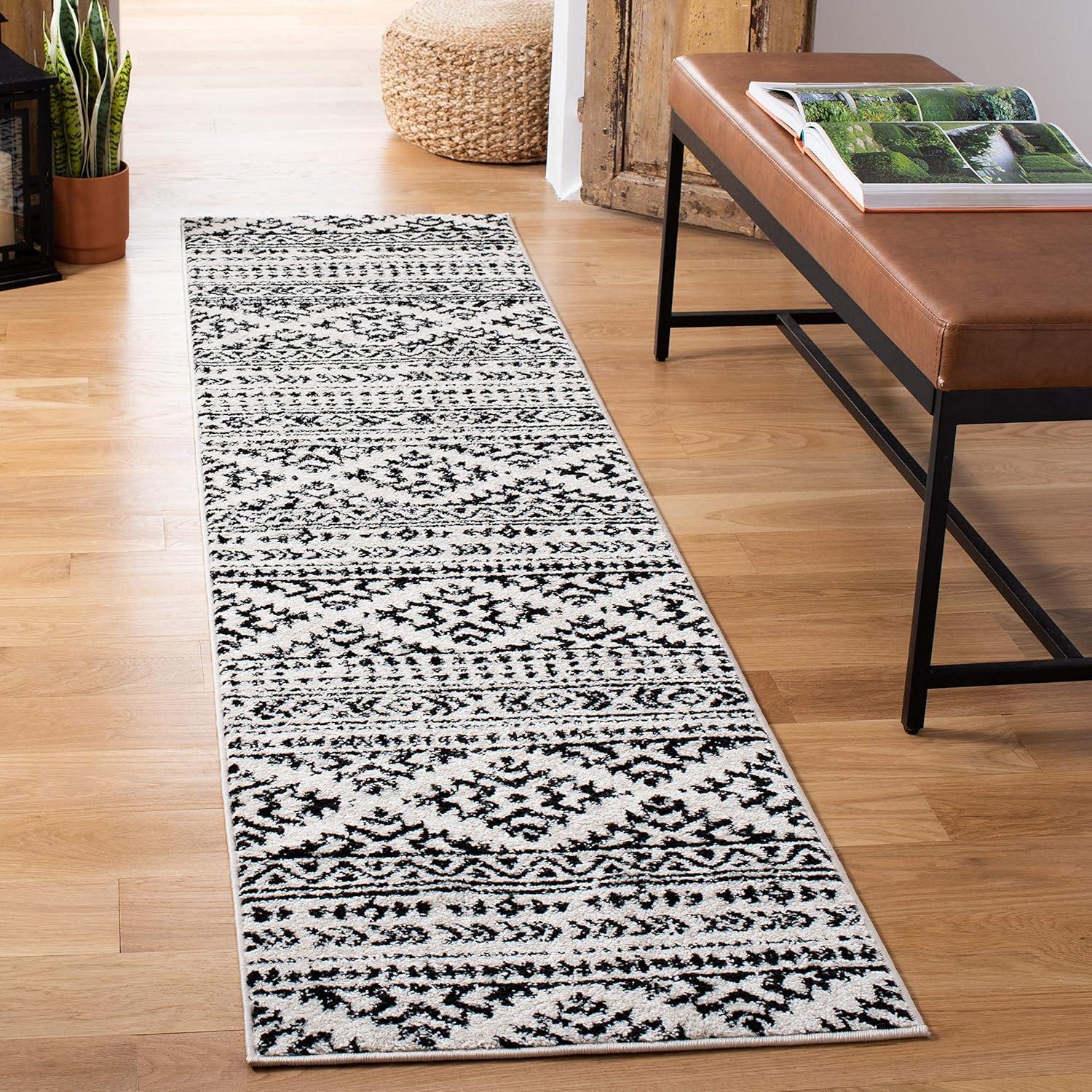 image:imageSAFAVIEH Area Rug 8x10 Tulum Collection Large Ivory amp Navy Moroccan Boho Tribal Design NonShedding amp Easy to Clean Ideal for Living Room Bedroom Dining Space TUL272DIvoryBlack