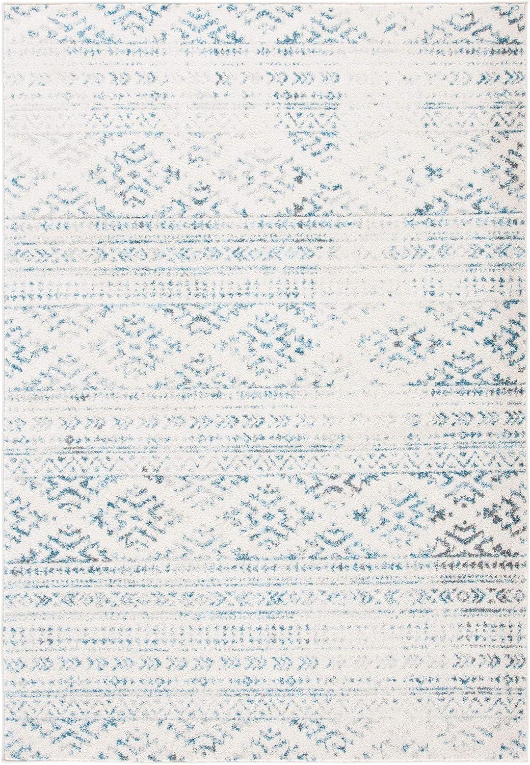 image:imageSAFAVIEH Area Rug 8x10 Tulum Collection Large Ivory amp Navy Moroccan Boho Tribal Design NonShedding amp Easy to Clean Ideal for Living Room Bedroom Dining Space TUL272DIvoryTurquoise
