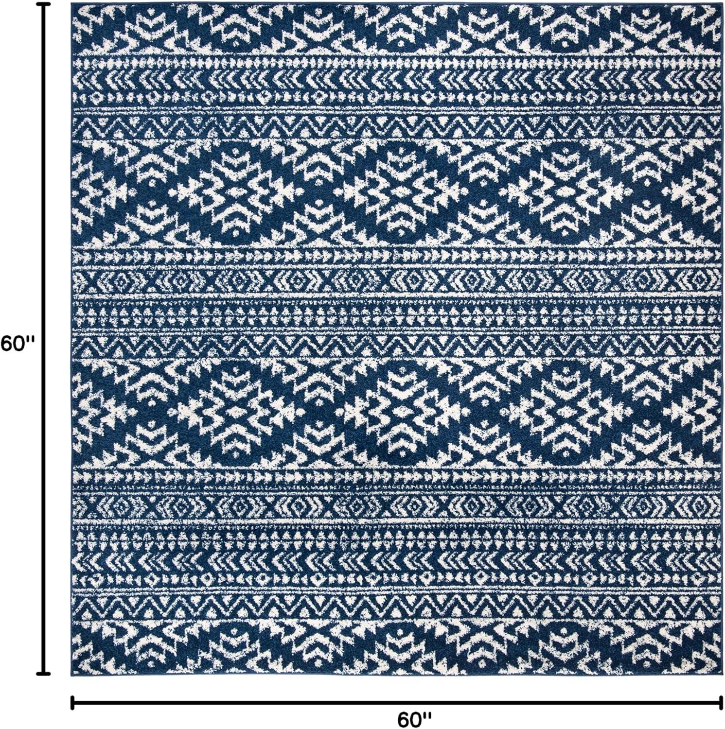 image:imageSAFAVIEH Area Rug 8x10 Tulum Collection Large Ivory amp Navy Moroccan Boho Tribal Design NonShedding amp Easy to Clean Ideal for Living Room Bedroom Dining Space TUL272DNavyIvory