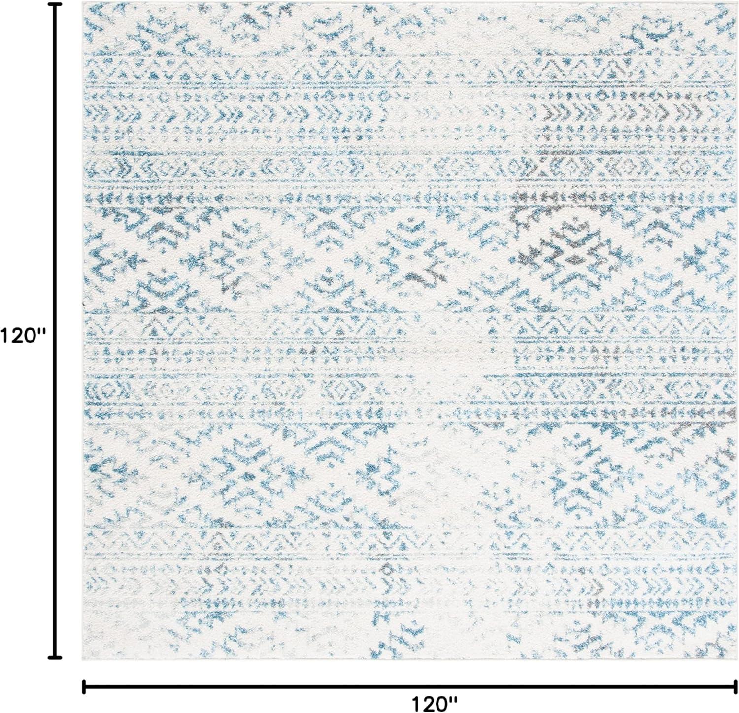 image:imageSAFAVIEH Area Rug 8x10 Tulum Collection Large Ivory amp Navy Moroccan Boho Tribal Design NonShedding amp Easy to Clean Ideal for Living Room Bedroom Dining Space TUL272DIvoryTurquoise