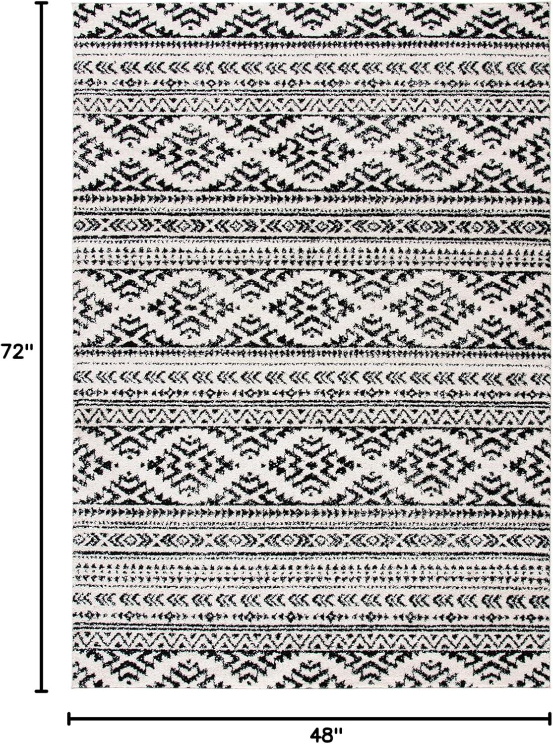 image:imageSAFAVIEH Area Rug 8x10 Tulum Collection Large Ivory amp Navy Moroccan Boho Tribal Design NonShedding amp Easy to Clean Ideal for Living Room Bedroom Dining Space TUL272DIvoryBlack