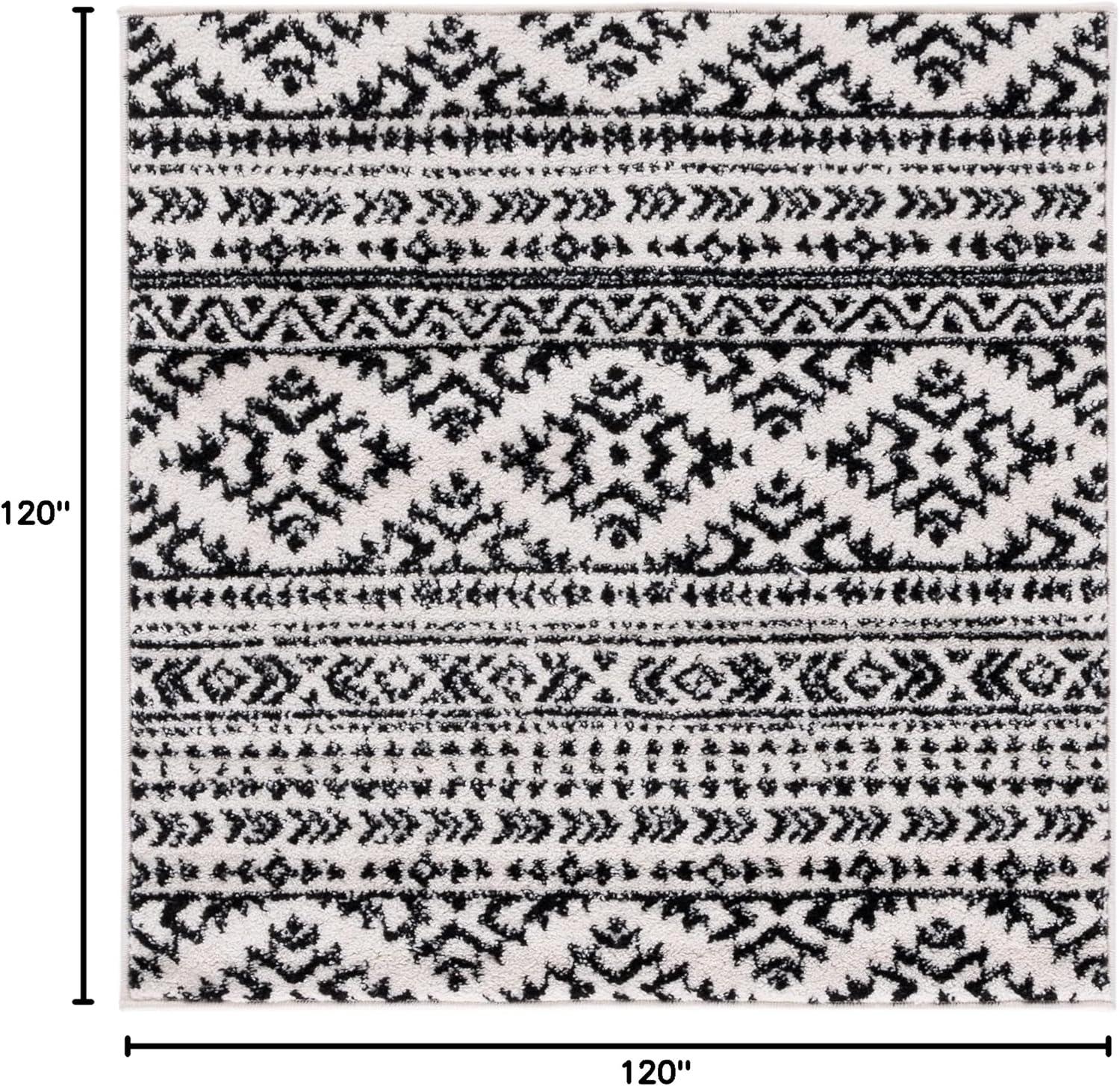 image:imageSAFAVIEH Area Rug 8x10 Tulum Collection Large Ivory amp Navy Moroccan Boho Tribal Design NonShedding amp Easy to Clean Ideal for Living Room Bedroom Dining Space TUL272DIvoryBlack