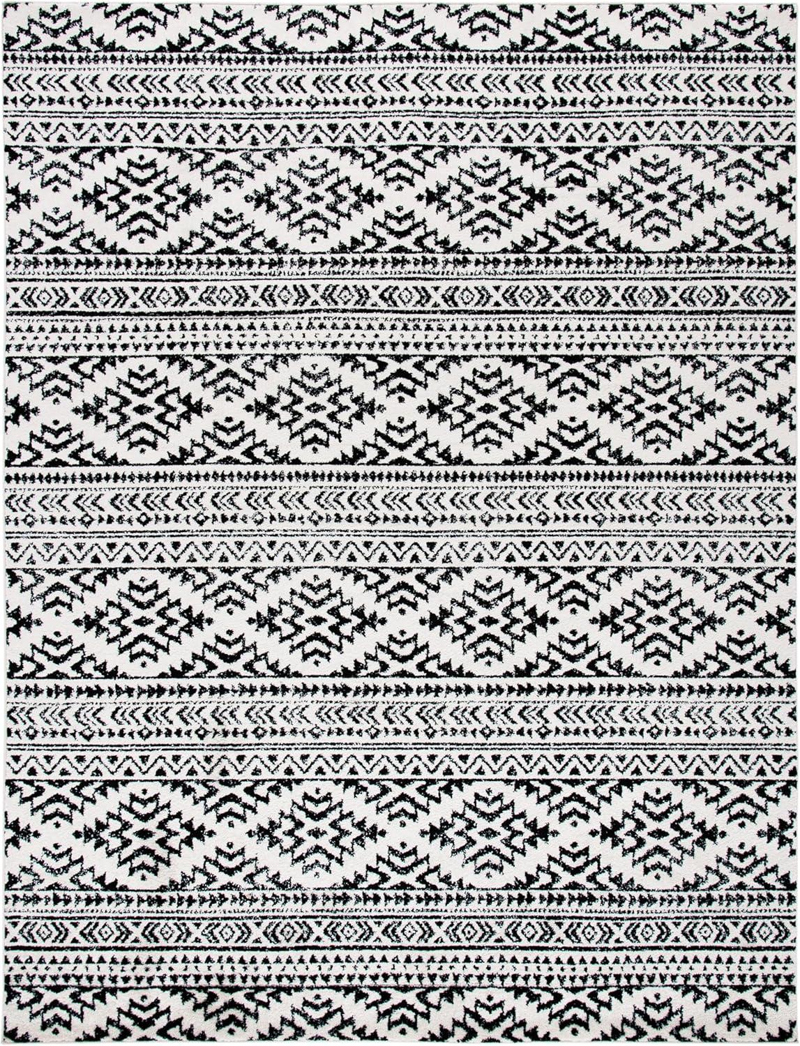 image:imageSAFAVIEH Area Rug 8x10 Tulum Collection Large Ivory amp Navy Moroccan Boho Tribal Design NonShedding amp Easy to Clean Ideal for Living Room Bedroom Dining Space TUL272DIvoryBlack