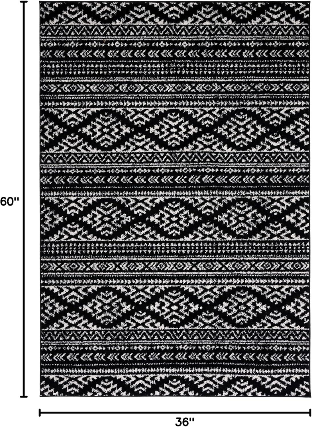 image:imageSAFAVIEH Area Rug 8x10 Tulum Collection Large Ivory amp Navy Moroccan Boho Tribal Design NonShedding amp Easy to Clean Ideal for Living Room Bedroom Dining Space TUL272DBlackIvory