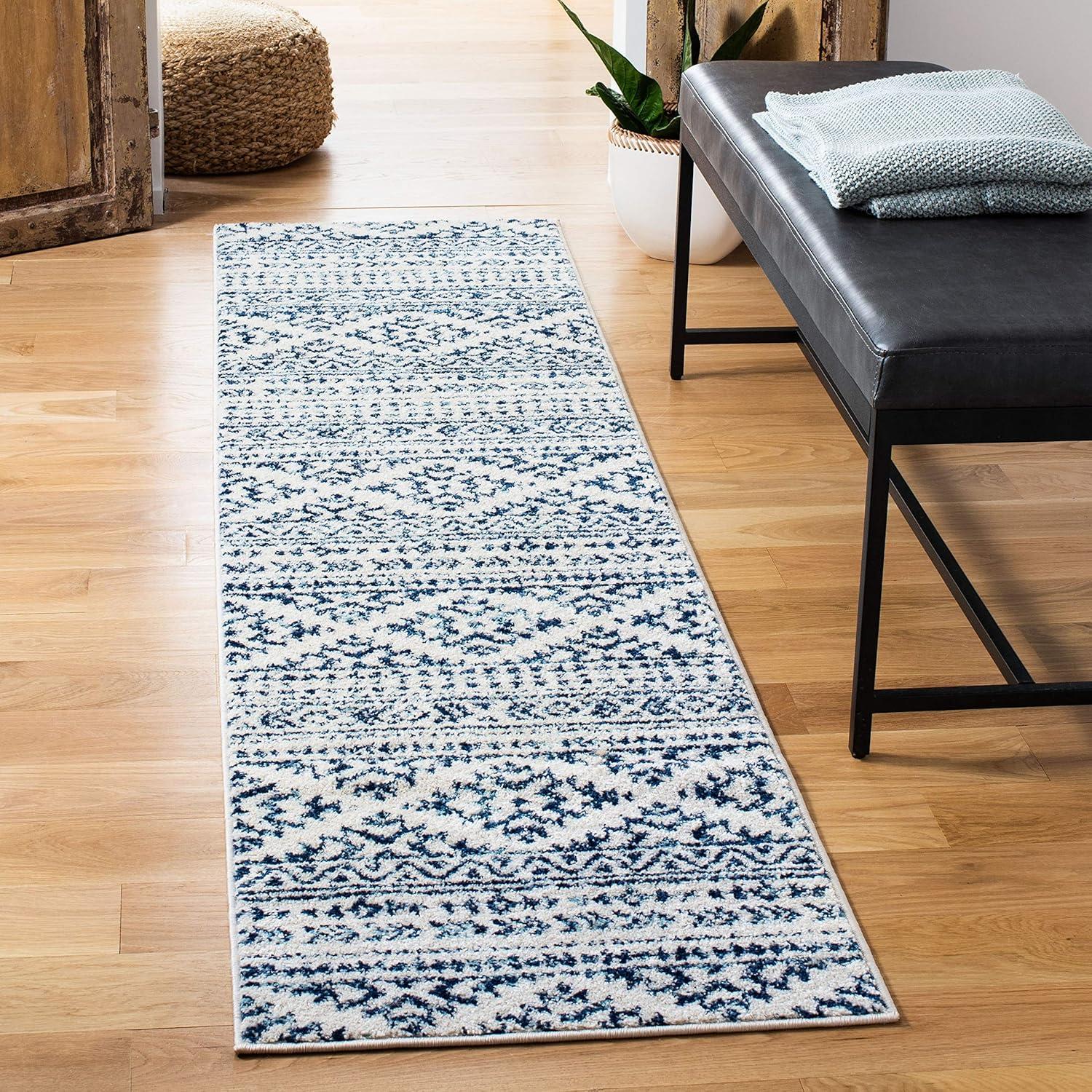 image:imageSAFAVIEH Area Rug 8x10 Tulum Collection Large Ivory amp Navy Moroccan Boho Tribal Design NonShedding amp Easy to Clean Ideal for Living Room Bedroom Dining Space TUL272DIvoryNavy
