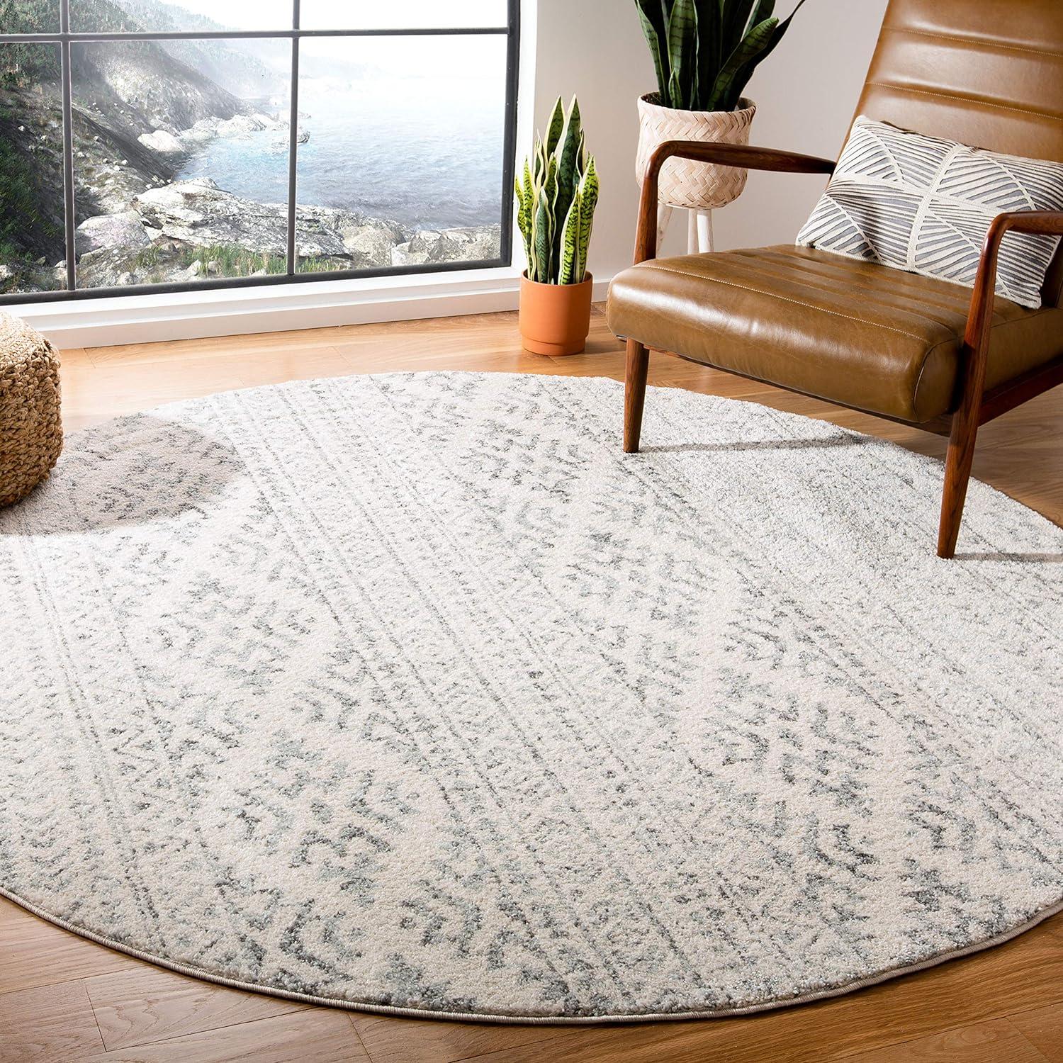 image:imageSAFAVIEH Area Rug 8x10 Tulum Collection Large Ivory amp Navy Moroccan Boho Tribal Design NonShedding amp Easy to Clean Ideal for Living Room Bedroom Dining Space TUL272DIvoryGrey