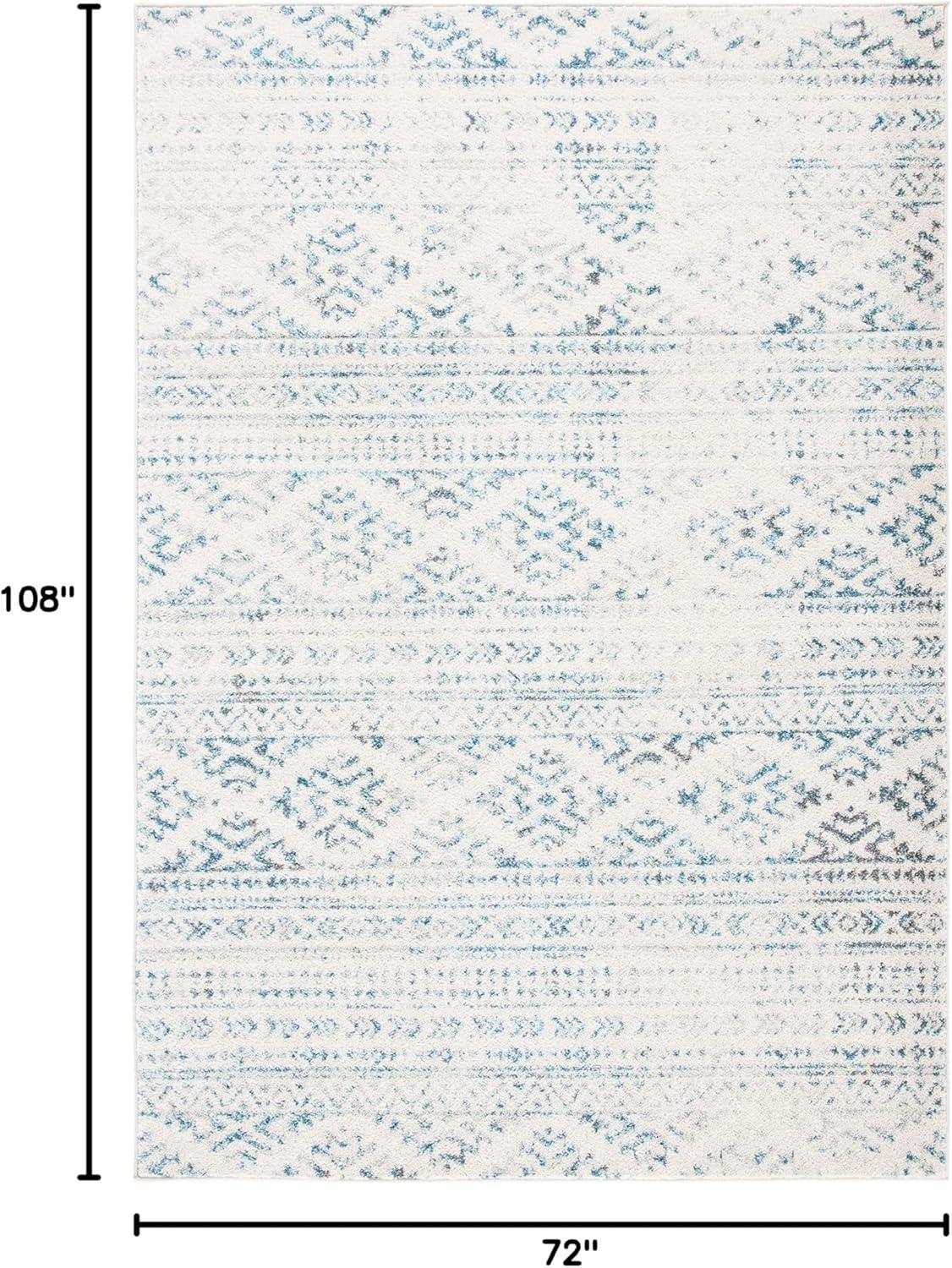 image:imageSAFAVIEH Area Rug 8x10 Tulum Collection Large Ivory amp Navy Moroccan Boho Tribal Design NonShedding amp Easy to Clean Ideal for Living Room Bedroom Dining Space TUL272DIvoryTurquoise