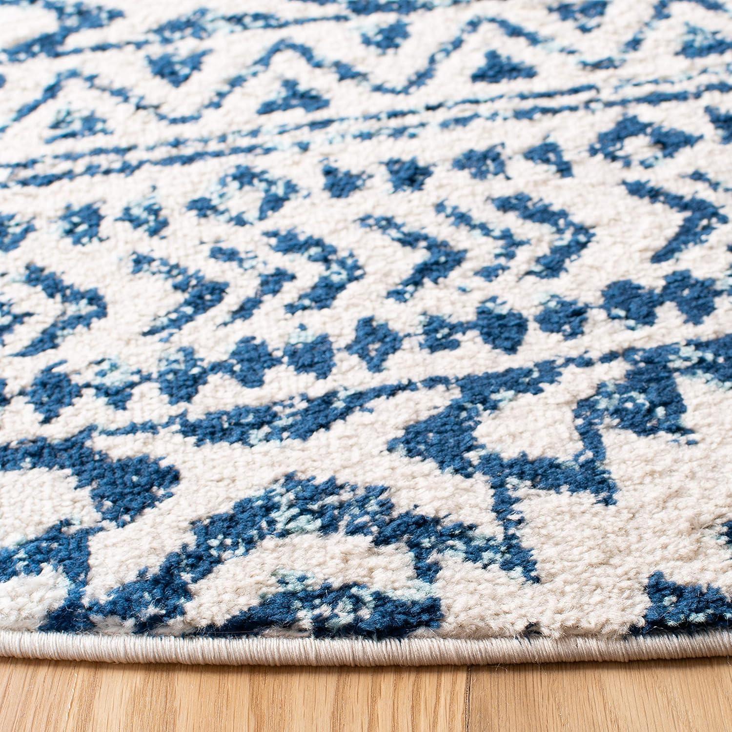 image:imageSAFAVIEH Area Rug 8x10 Tulum Collection Large Ivory amp Navy Moroccan Boho Tribal Design NonShedding amp Easy to Clean Ideal for Living Room Bedroom Dining Space TUL272DIvoryNavy