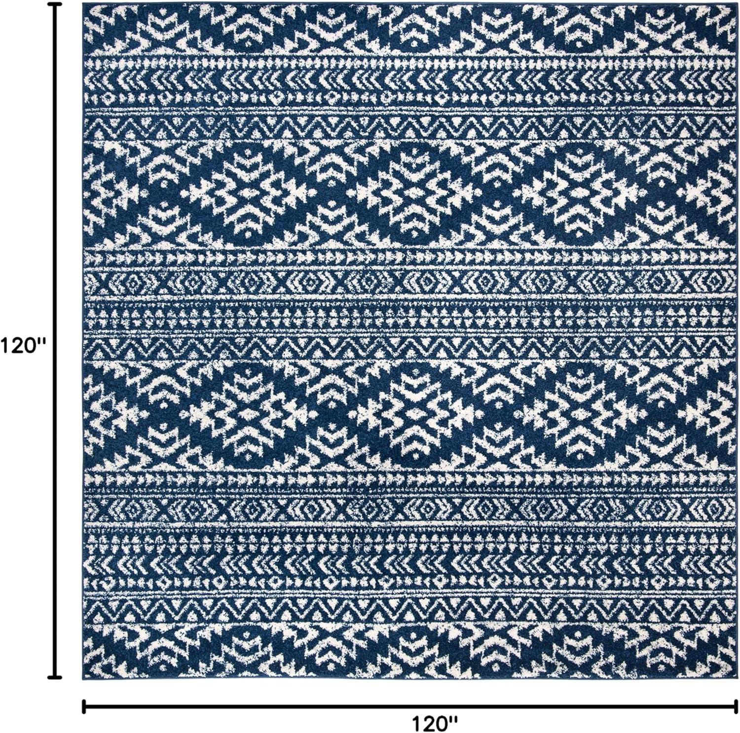 image:imageSAFAVIEH Area Rug 8x10 Tulum Collection Large Ivory amp Navy Moroccan Boho Tribal Design NonShedding amp Easy to Clean Ideal for Living Room Bedroom Dining Space TUL272DNavyIvory