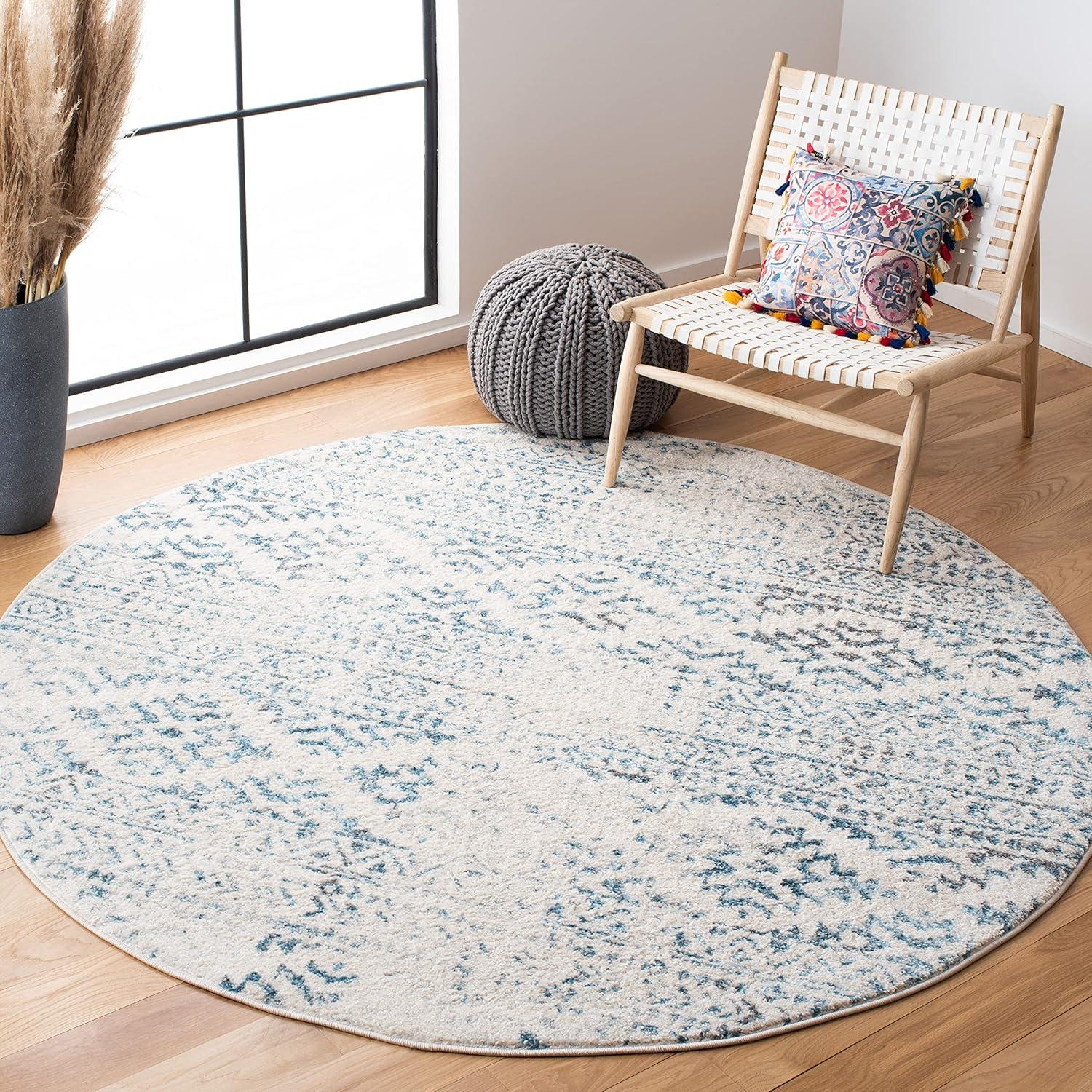 image:imageSAFAVIEH Area Rug 8x10 Tulum Collection Large Ivory amp Navy Moroccan Boho Tribal Design NonShedding amp Easy to Clean Ideal for Living Room Bedroom Dining Space TUL272DIvoryTurquoise