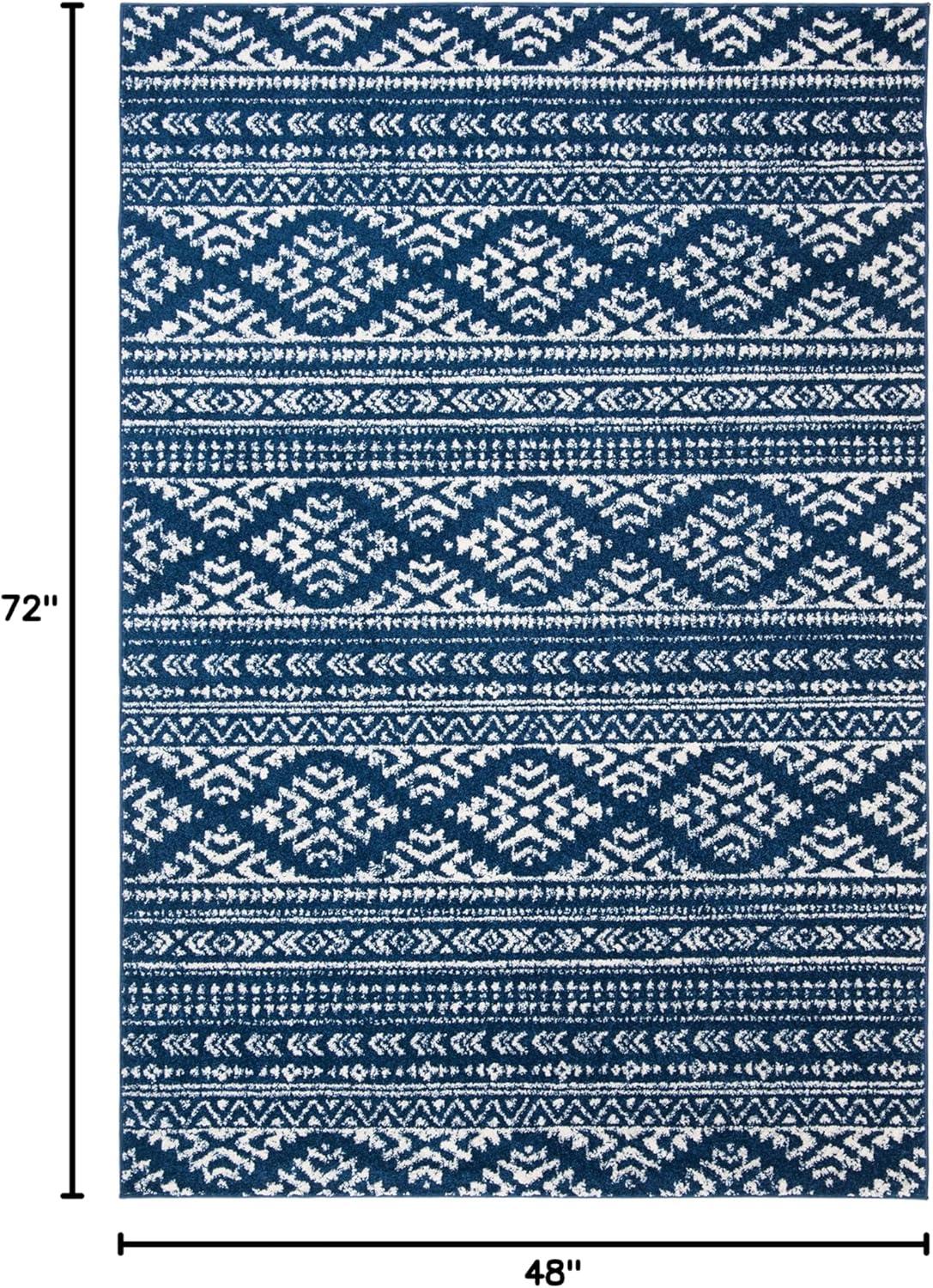 image:imageSAFAVIEH Area Rug 8x10 Tulum Collection Large Ivory amp Navy Moroccan Boho Tribal Design NonShedding amp Easy to Clean Ideal for Living Room Bedroom Dining Space TUL272DNavyIvory