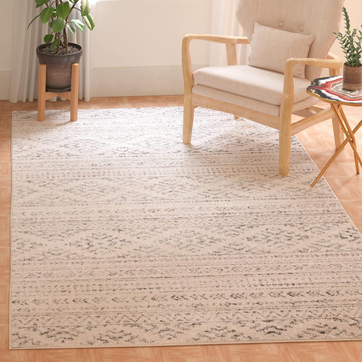 image:imageSAFAVIEH Area Rug 8x10 Tulum Collection Large Ivory amp Navy Moroccan Boho Tribal Design NonShedding amp Easy to Clean Ideal for Living Room Bedroom Dining Space TUL272DIvoryGrey