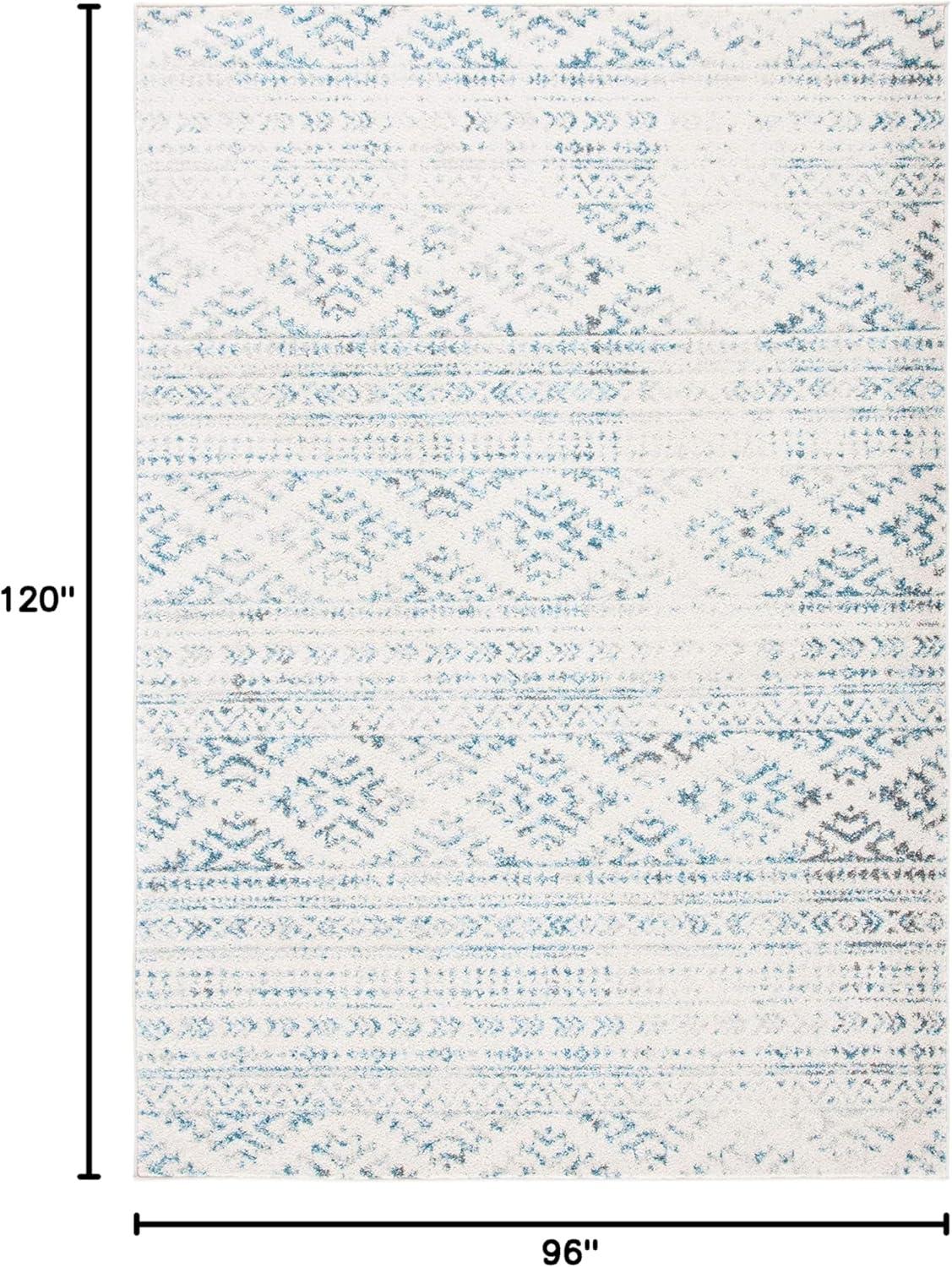 image:imageSAFAVIEH Area Rug 8x10 Tulum Collection Large Ivory amp Navy Moroccan Boho Tribal Design NonShedding amp Easy to Clean Ideal for Living Room Bedroom Dining Space TUL272DIvoryTurquoise