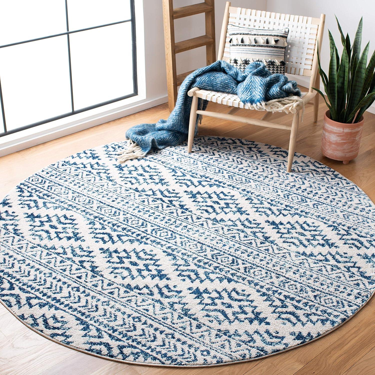 image:imageSAFAVIEH Area Rug 8x10 Tulum Collection Large Ivory amp Navy Moroccan Boho Tribal Design NonShedding amp Easy to Clean Ideal for Living Room Bedroom Dining Space TUL272DIvoryNavy