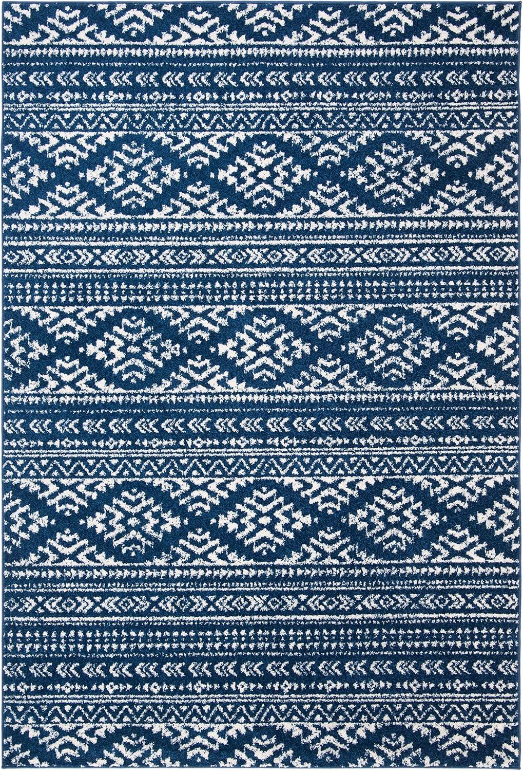 image:imageSAFAVIEH Area Rug 8x10 Tulum Collection Large Ivory amp Navy Moroccan Boho Tribal Design NonShedding amp Easy to Clean Ideal for Living Room Bedroom Dining Space TUL272DNavyIvory