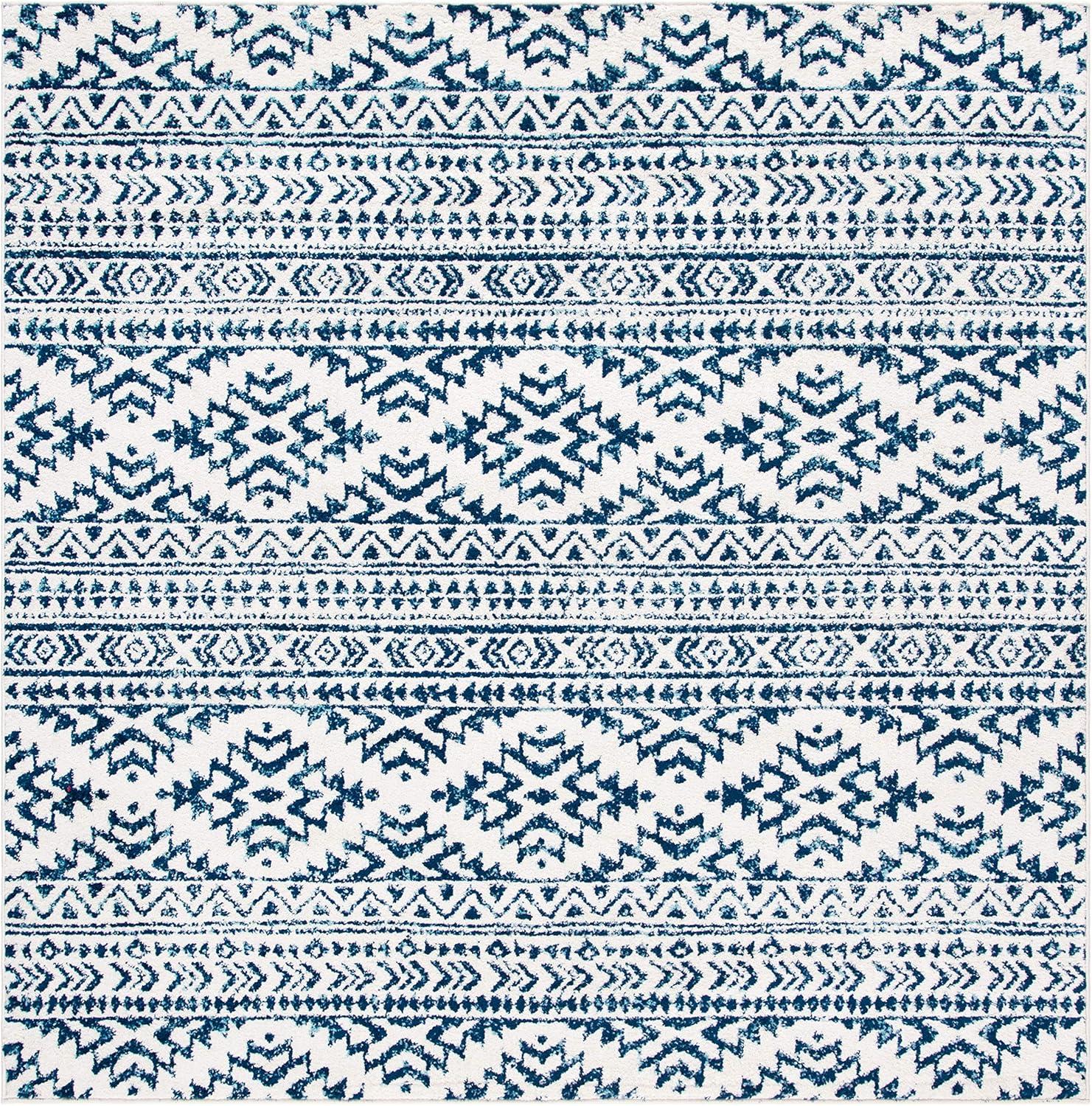 image:imageSAFAVIEH Area Rug 8x10 Tulum Collection Large Ivory amp Navy Moroccan Boho Tribal Design NonShedding amp Easy to Clean Ideal for Living Room Bedroom Dining Space TUL272DIvoryNavy
