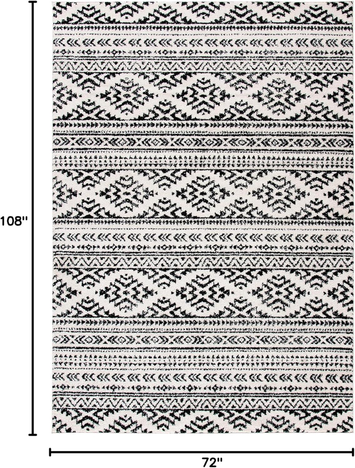 image:imageSAFAVIEH Area Rug 8x10 Tulum Collection Large Ivory amp Navy Moroccan Boho Tribal Design NonShedding amp Easy to Clean Ideal for Living Room Bedroom Dining Space TUL272DIvoryBlack