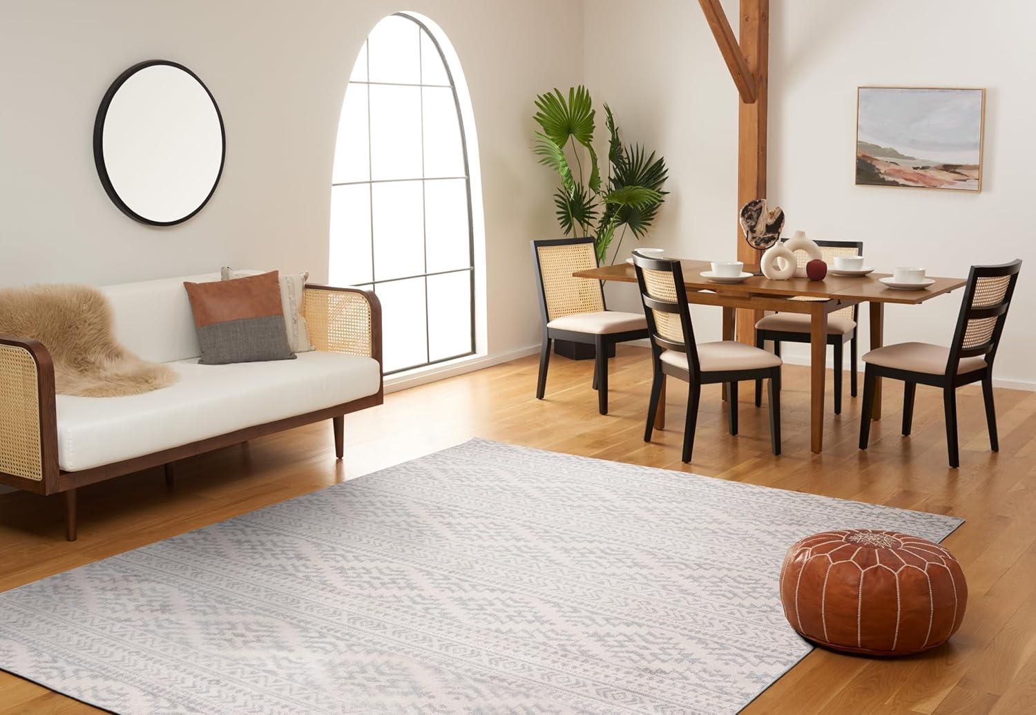 image:imageSAFAVIEH Area Rug 8x10 Tulum Collection Large Ivory amp Navy Moroccan Boho Tribal Design NonShedding amp Easy to Clean Ideal for Living Room Bedroom Dining Space TUL272DIvoryLight Grey