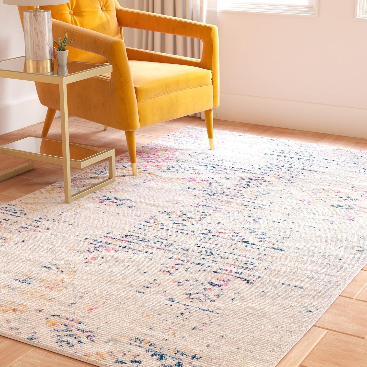 image:imageSAFAVIEH Area Rug 8x10 Tulum Collection Large Ivory amp Navy Moroccan Boho Tribal Design NonShedding amp Easy to Clean Ideal for Living Room Bedroom Dining Space TUL272DIvoryBlue