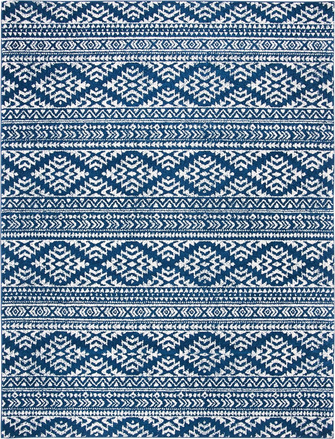 image:imageSAFAVIEH Area Rug 8x10 Tulum Collection Large Ivory amp Navy Moroccan Boho Tribal Design NonShedding amp Easy to Clean Ideal for Living Room Bedroom Dining Space TUL272DNavyIvory