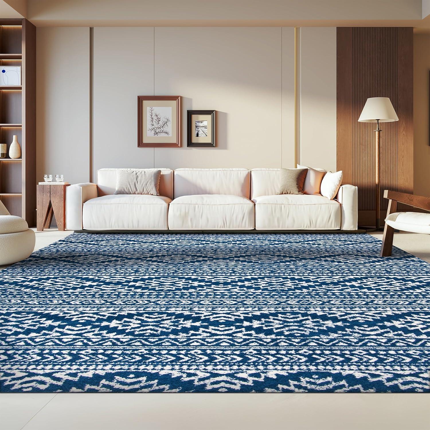 image:imageSAFAVIEH Area Rug 8x10 Tulum Collection Large Ivory amp Navy Moroccan Boho Tribal Design NonShedding amp Easy to Clean Ideal for Living Room Bedroom Dining Space TUL272DNavyIvory