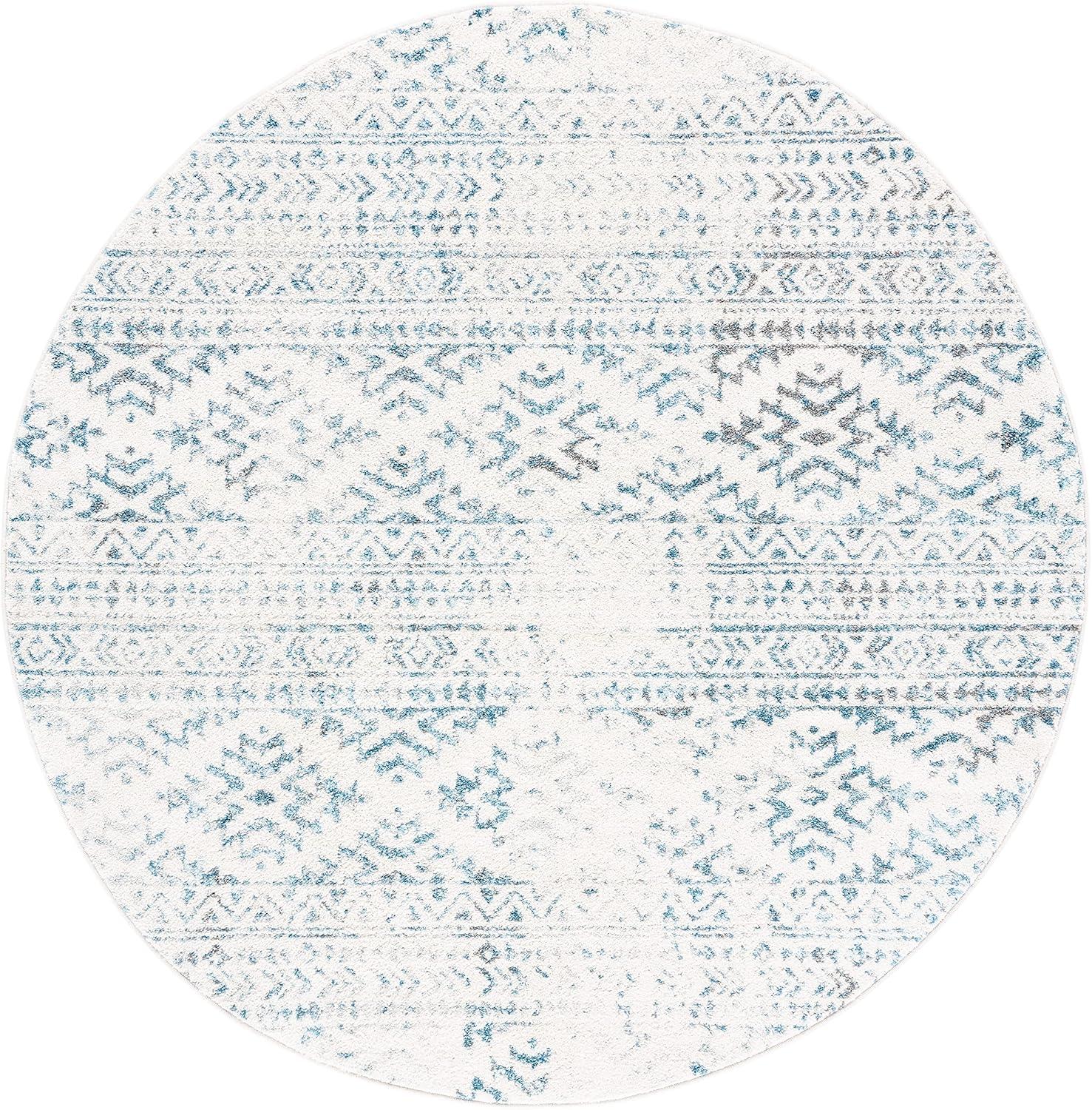 image:imageSAFAVIEH Area Rug 8x10 Tulum Collection Large Ivory amp Navy Moroccan Boho Tribal Design NonShedding amp Easy to Clean Ideal for Living Room Bedroom Dining Space TUL272DIvoryTurquoise