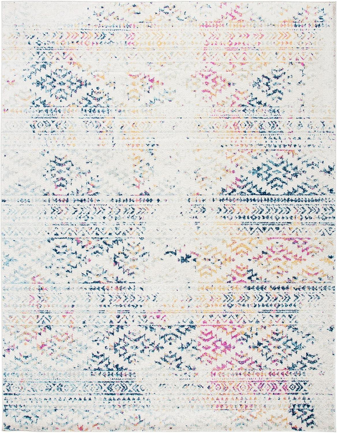 image:imageSAFAVIEH Area Rug 8x10 Tulum Collection Large Ivory amp Navy Moroccan Boho Tribal Design NonShedding amp Easy to Clean Ideal for Living Room Bedroom Dining Space TUL272DIvoryBlue