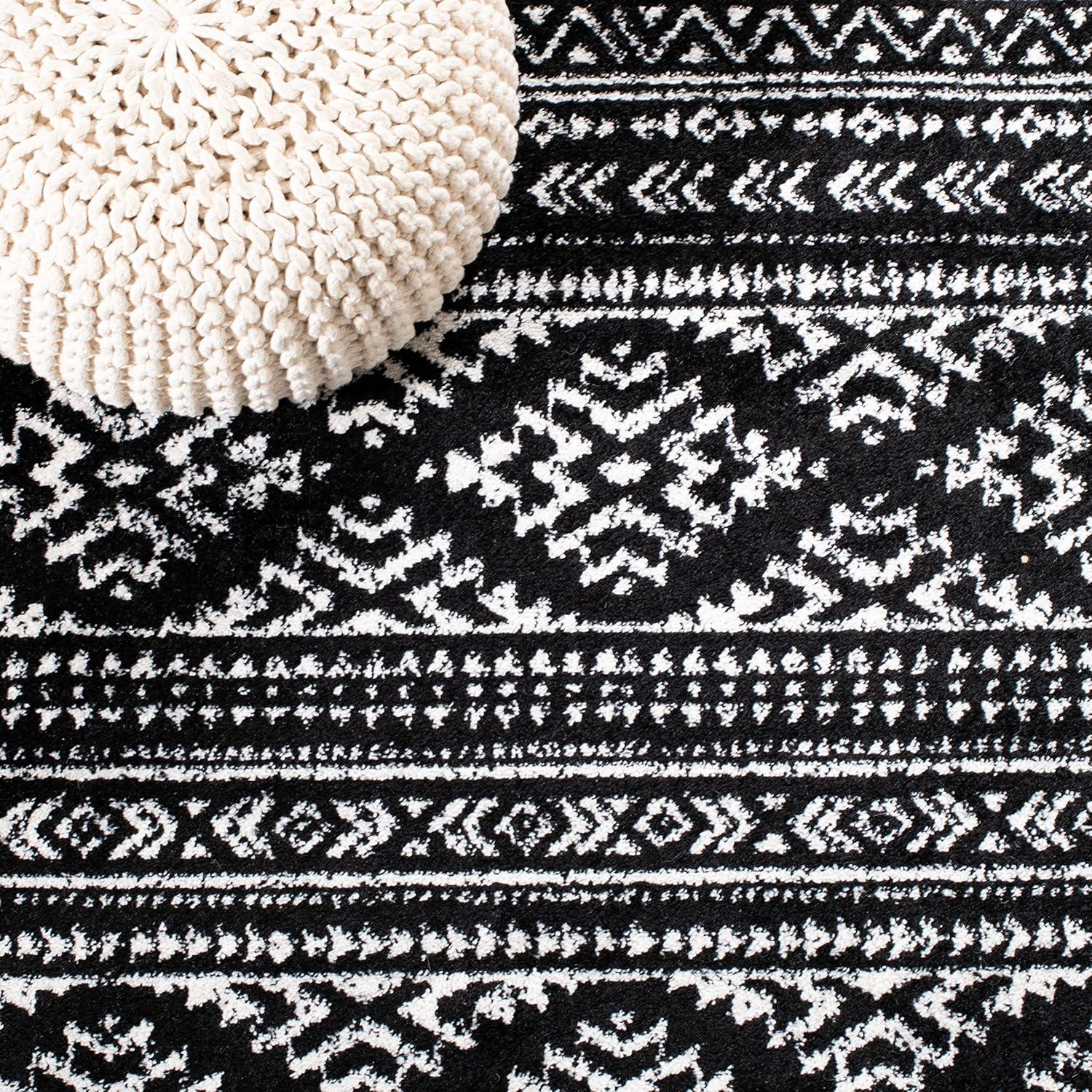 image:imageSAFAVIEH Area Rug 8x10 Tulum Collection Large Ivory amp Navy Moroccan Boho Tribal Design NonShedding amp Easy to Clean Ideal for Living Room Bedroom Dining Space TUL272DBlackIvory
