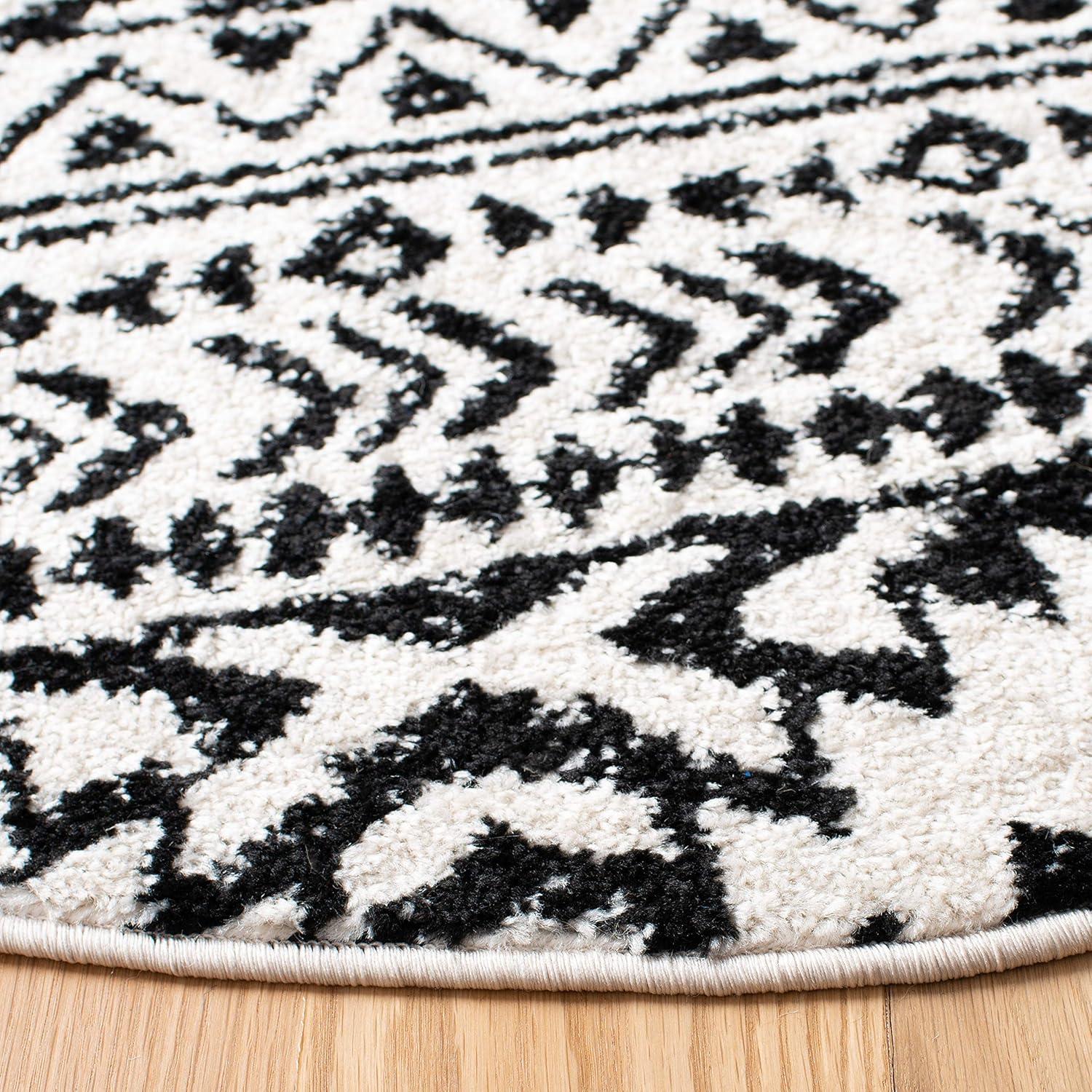 image:imageSAFAVIEH Area Rug 8x10 Tulum Collection Large Ivory amp Navy Moroccan Boho Tribal Design NonShedding amp Easy to Clean Ideal for Living Room Bedroom Dining Space TUL272DIvoryBlack