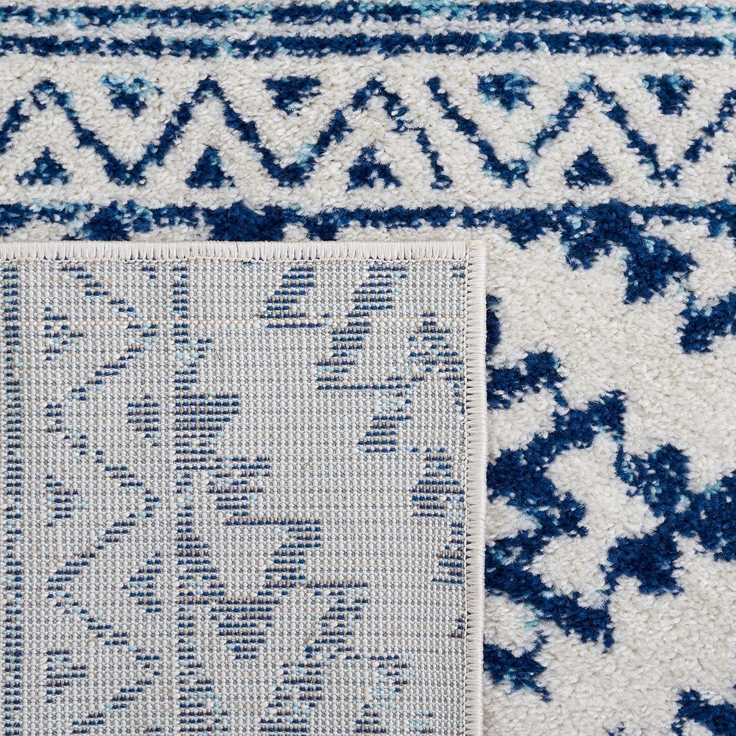 image:imageSAFAVIEH Area Rug 8x10 Tulum Collection Large Ivory amp Navy Moroccan Boho Tribal Design NonShedding amp Easy to Clean Ideal for Living Room Bedroom Dining Space TUL272DIvoryNavy