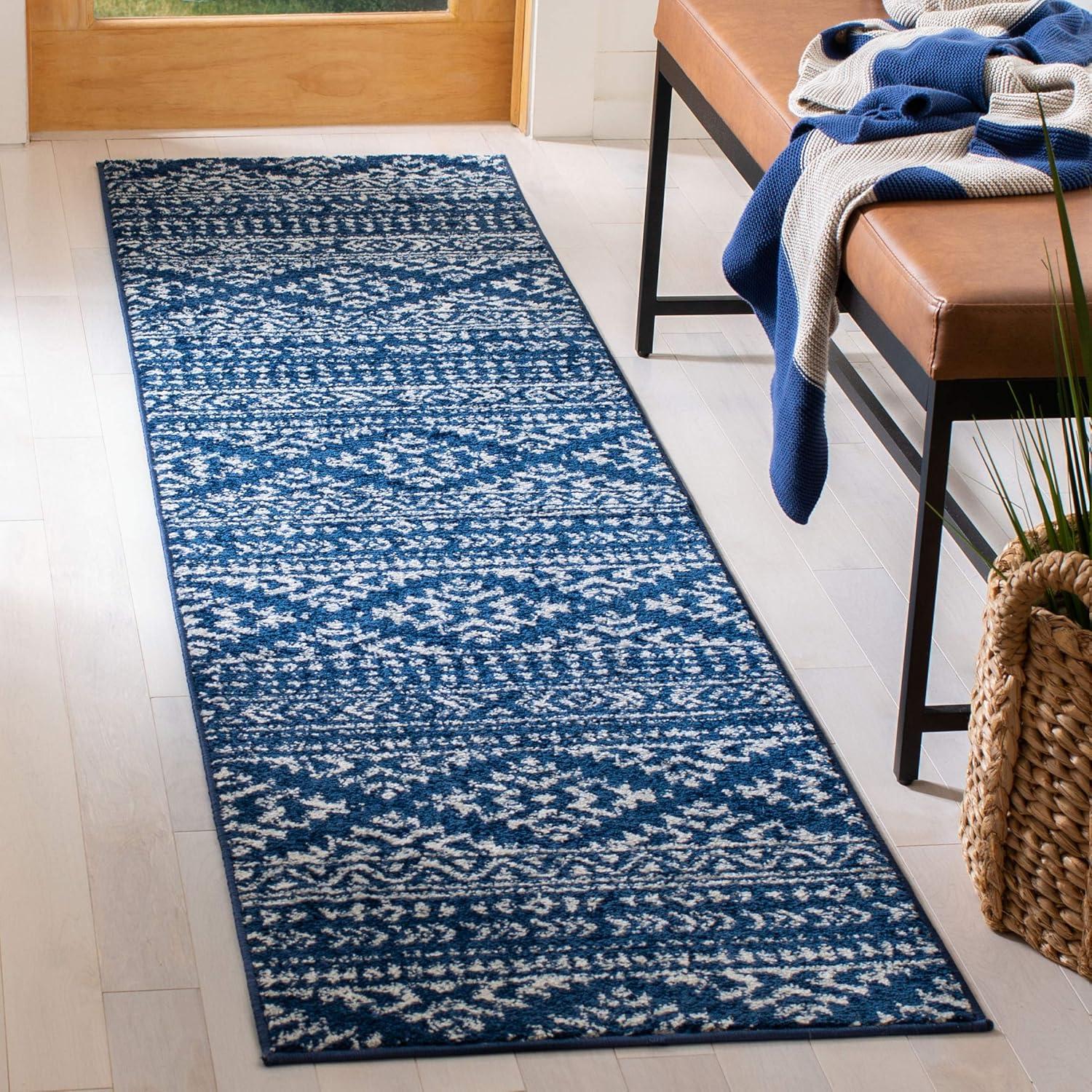 image:imageSAFAVIEH Area Rug 8x10 Tulum Collection Large Ivory amp Navy Moroccan Boho Tribal Design NonShedding amp Easy to Clean Ideal for Living Room Bedroom Dining Space TUL272DNavyIvory