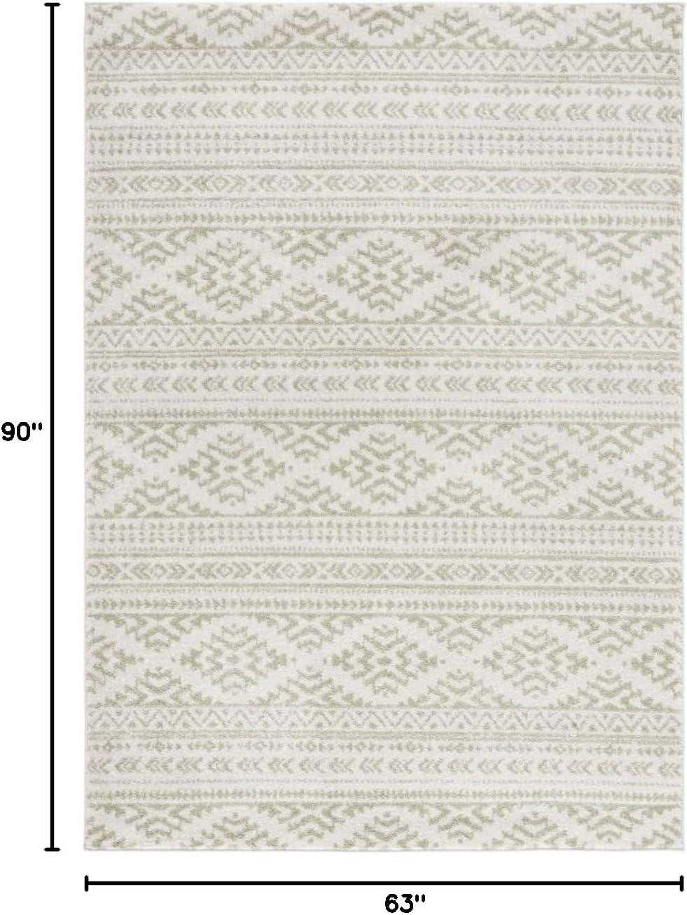 image:imageSAFAVIEH Area Rug 8x10 Tulum Collection Large Ivory amp Navy Moroccan Boho Tribal Design NonShedding amp Easy to Clean Ideal for Living Room Bedroom Dining Space TUL272DIvorySage
