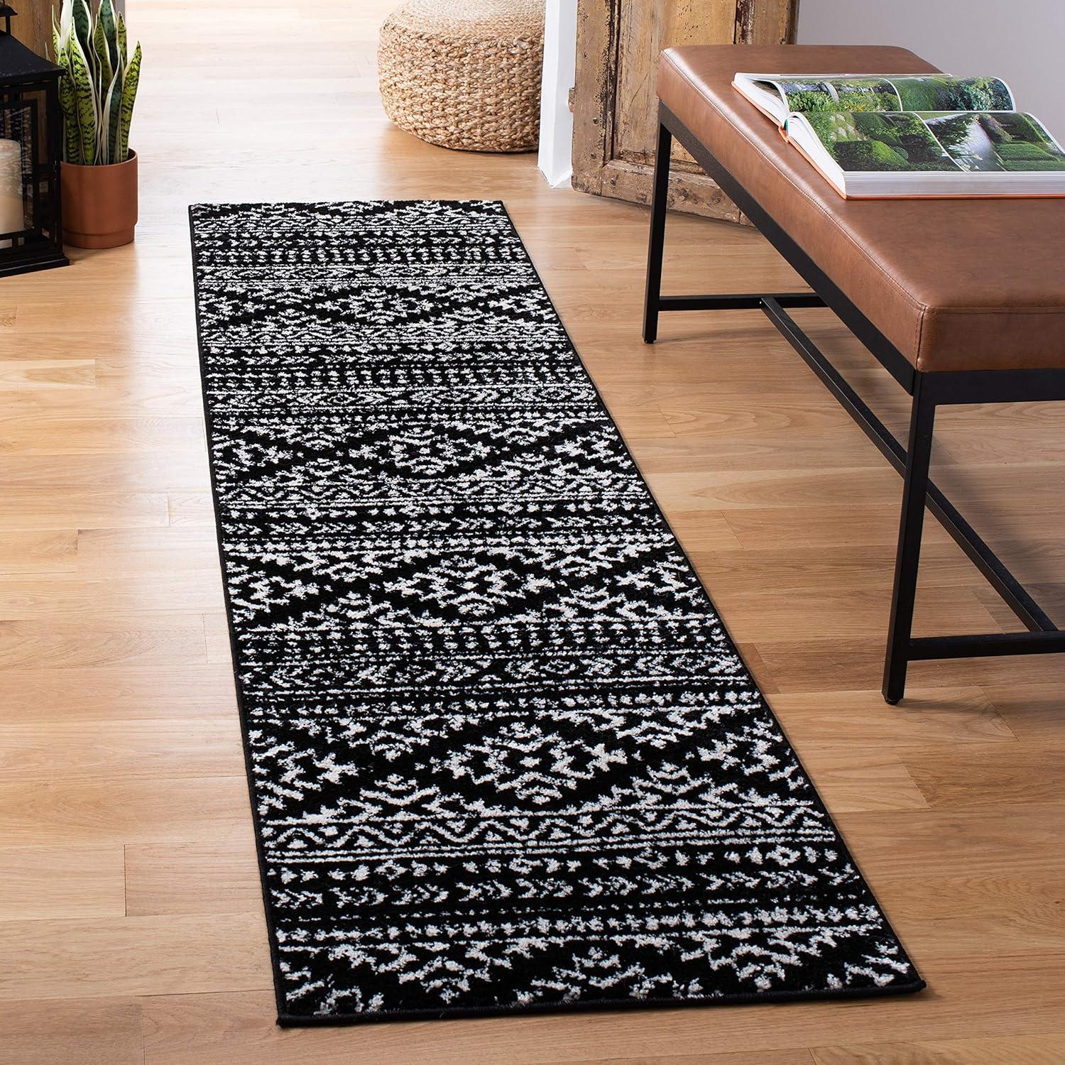 image:imageSAFAVIEH Area Rug 8x10 Tulum Collection Large Ivory amp Navy Moroccan Boho Tribal Design NonShedding amp Easy to Clean Ideal for Living Room Bedroom Dining Space TUL272DBlackIvory