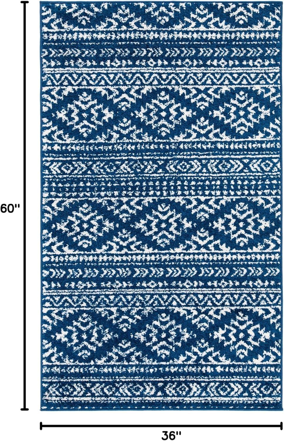 image:imageSAFAVIEH Area Rug 8x10 Tulum Collection Large Ivory amp Navy Moroccan Boho Tribal Design NonShedding amp Easy to Clean Ideal for Living Room Bedroom Dining Space TUL272DNavyIvory