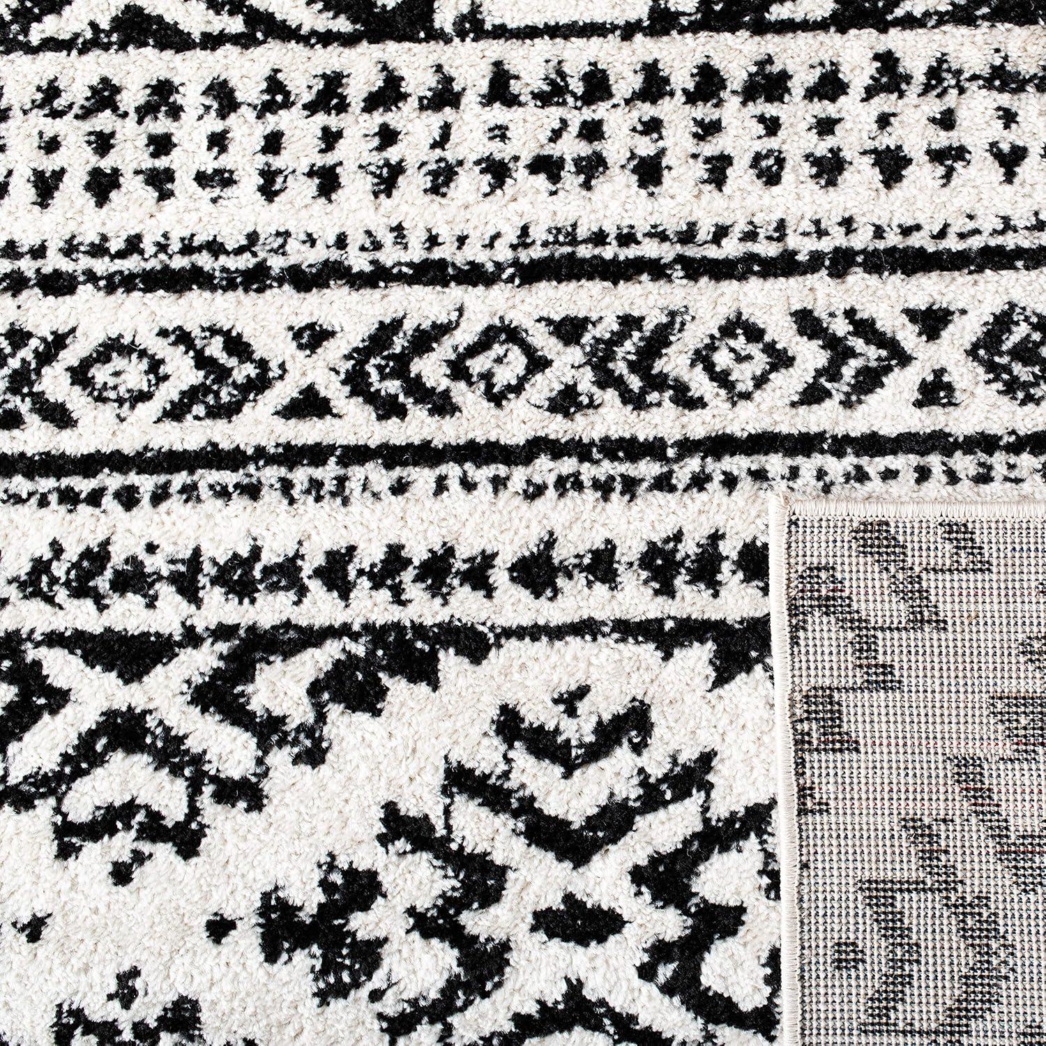 image:imageSAFAVIEH Area Rug 8x10 Tulum Collection Large Ivory amp Navy Moroccan Boho Tribal Design NonShedding amp Easy to Clean Ideal for Living Room Bedroom Dining Space TUL272DIvoryBlack