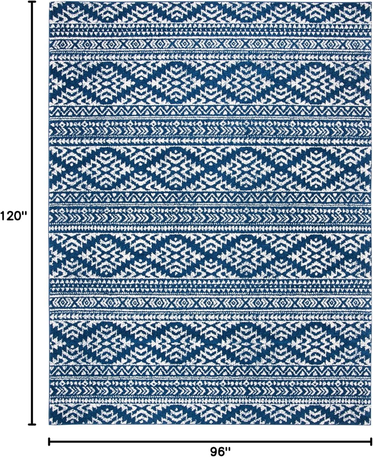 image:imageSAFAVIEH Area Rug 8x10 Tulum Collection Large Ivory amp Navy Moroccan Boho Tribal Design NonShedding amp Easy to Clean Ideal for Living Room Bedroom Dining Space TUL272DNavyIvory