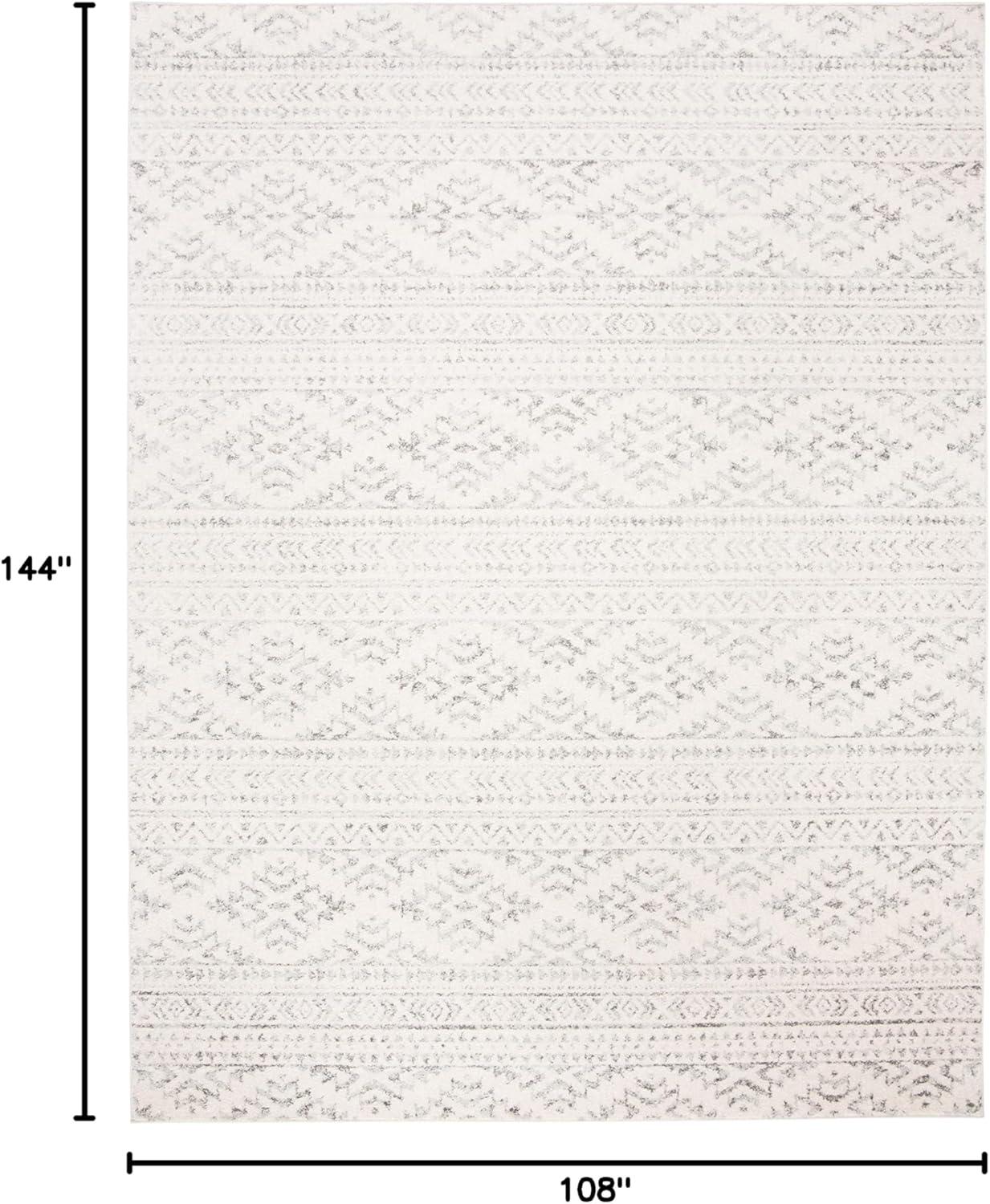 image:imageSAFAVIEH Area Rug 8x10 Tulum Collection Large Ivory amp Navy Moroccan Boho Tribal Design NonShedding amp Easy to Clean Ideal for Living Room Bedroom Dining Space TUL272DIvoryGrey