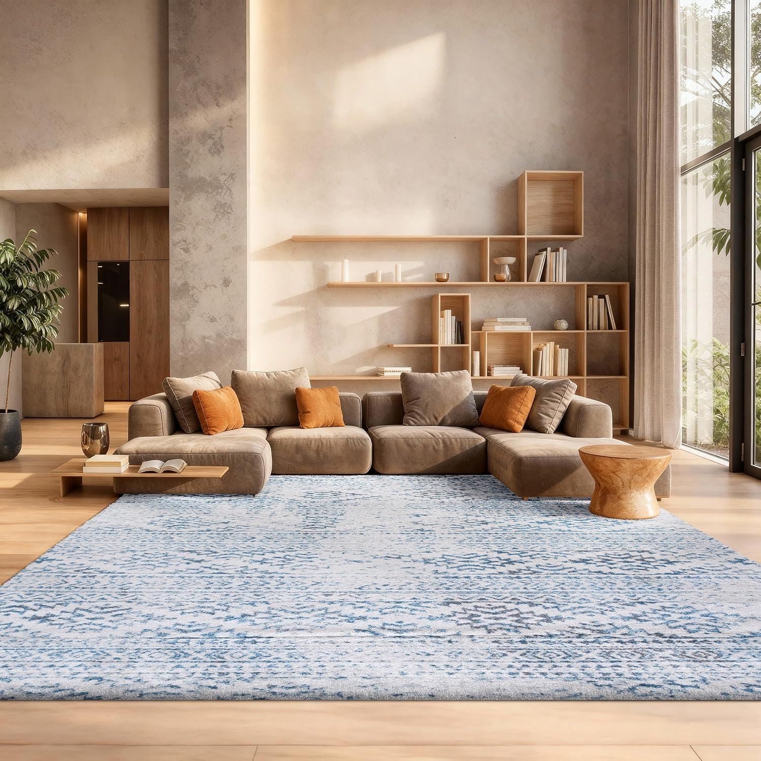 image:imageSAFAVIEH Area Rug 8x10 Tulum Collection Large Ivory amp Navy Moroccan Boho Tribal Design NonShedding amp Easy to Clean Ideal for Living Room Bedroom Dining Space TUL272DIvoryTurquoise