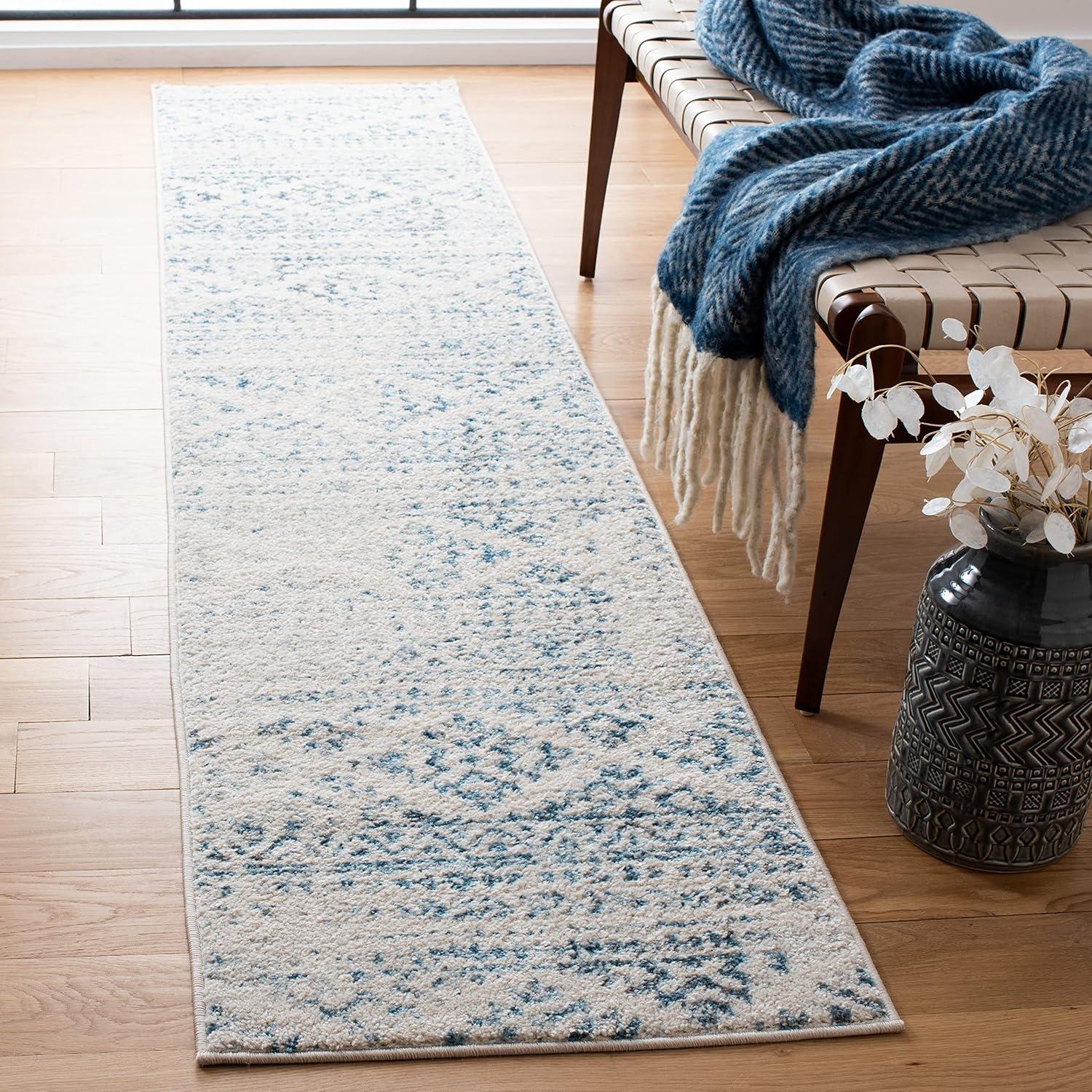 image:imageSAFAVIEH Area Rug 8x10 Tulum Collection Large Ivory amp Navy Moroccan Boho Tribal Design NonShedding amp Easy to Clean Ideal for Living Room Bedroom Dining Space TUL272DIvoryTurquoise