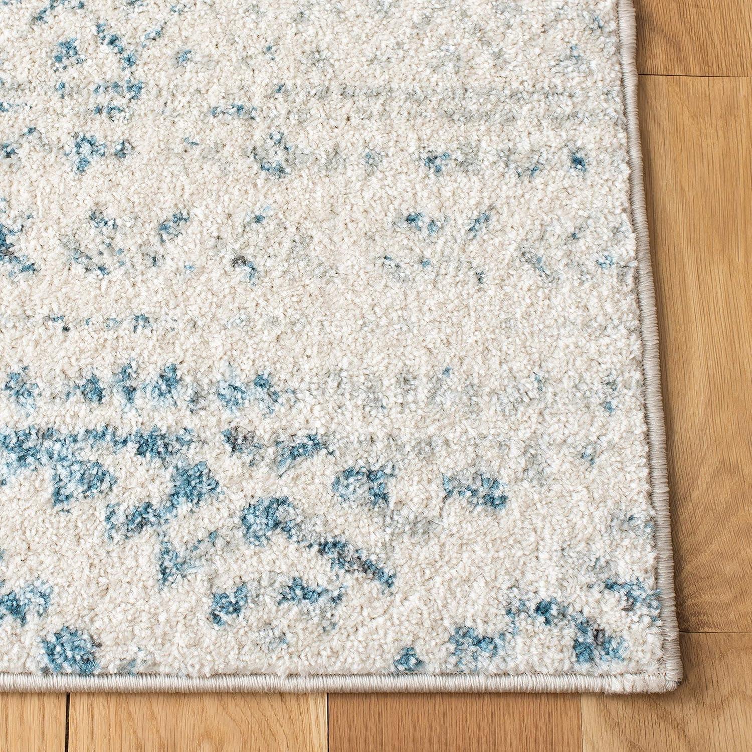image:imageSAFAVIEH Area Rug 8x10 Tulum Collection Large Ivory amp Navy Moroccan Boho Tribal Design NonShedding amp Easy to Clean Ideal for Living Room Bedroom Dining Space TUL272DIvoryTurquoise