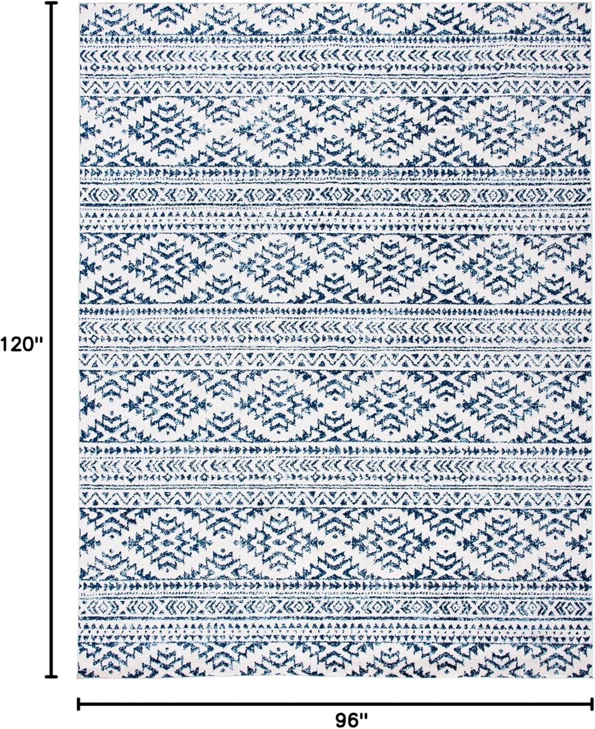image:imageSAFAVIEH Area Rug 8x10 Tulum Collection Large Ivory amp Navy Moroccan Boho Tribal Design NonShedding amp Easy to Clean Ideal for Living Room Bedroom Dining Space TUL272DIvoryNavy